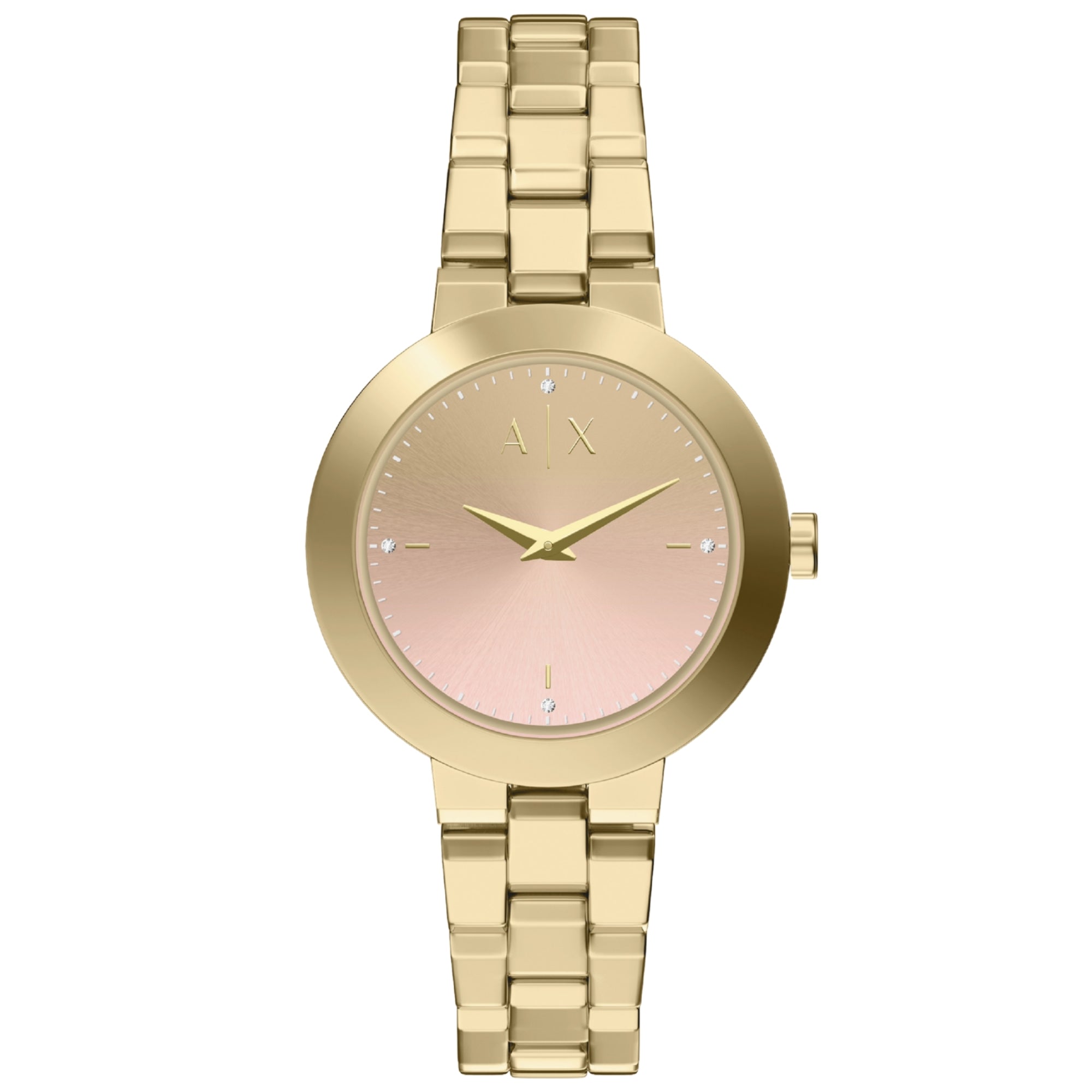 Armani Echange Jackie 36mm Pink Dial Steel Ladies Quartz Watch AX5182