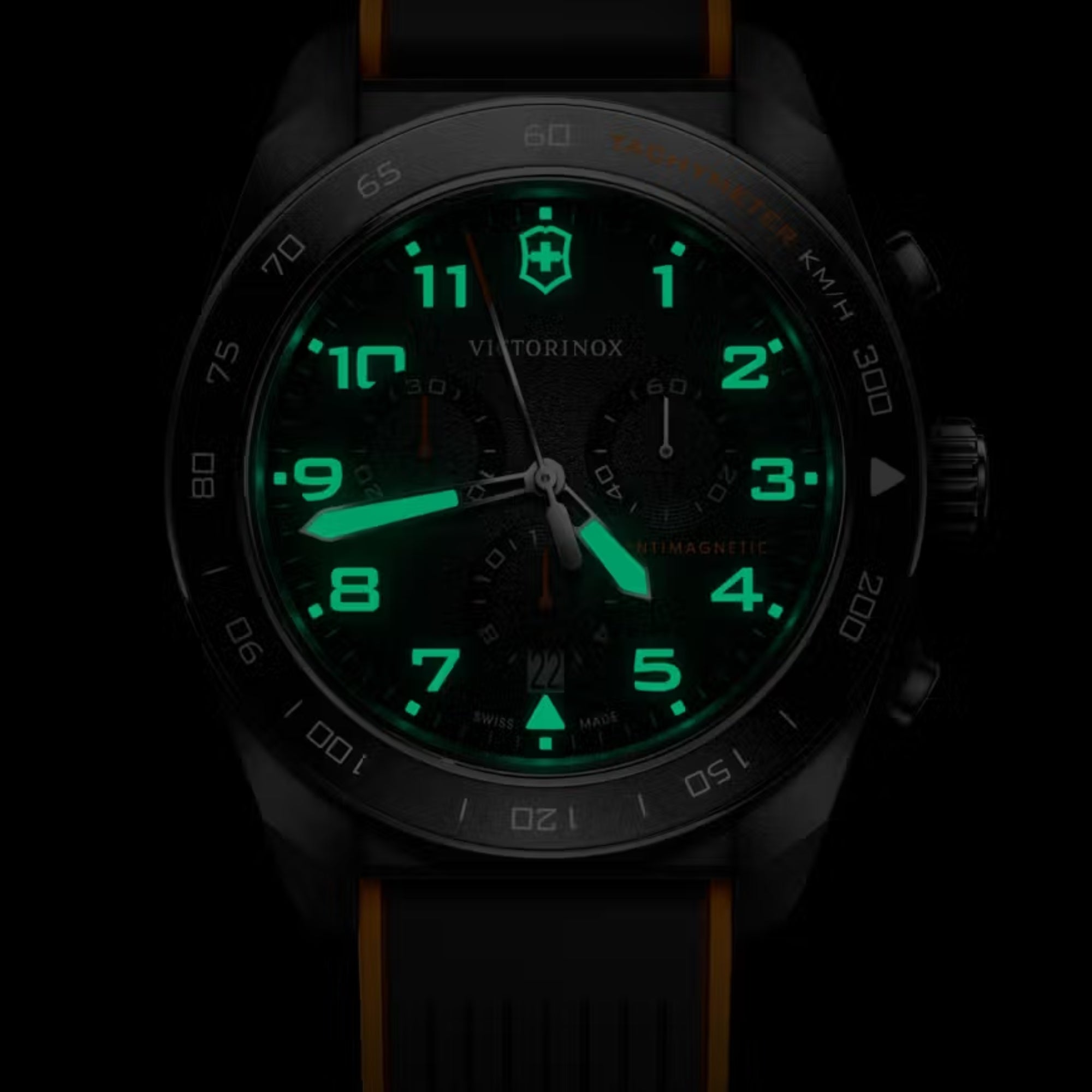 Victorinox Swiss Army Chronograph Black Dial Rubber Strap Men's Watch 242050