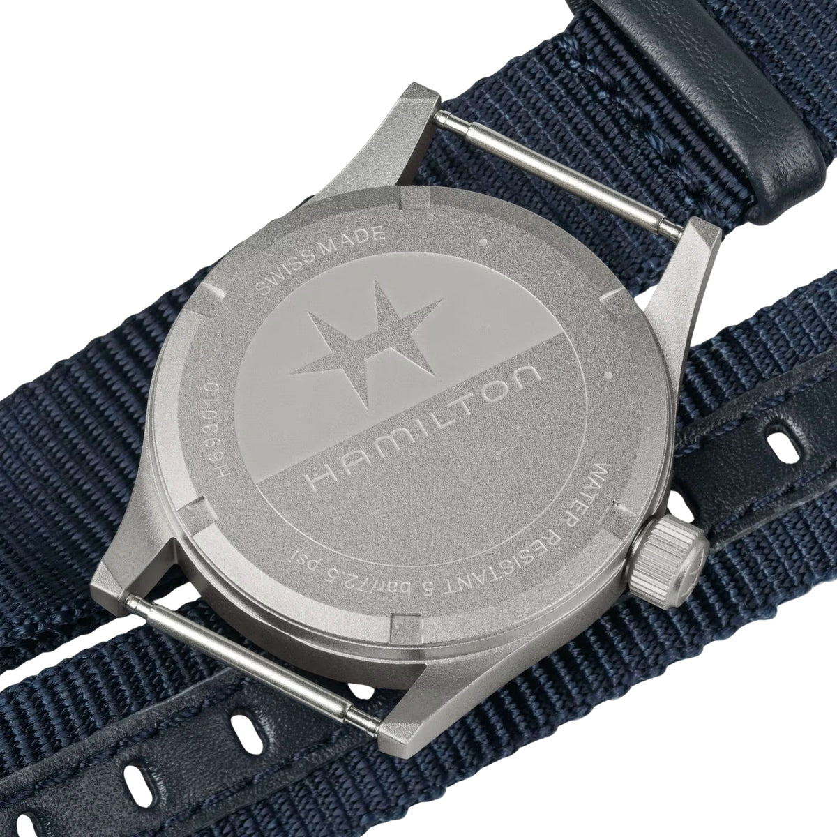 Hamilton Khaki Field 33mm NATO quartz H69301940 back profile