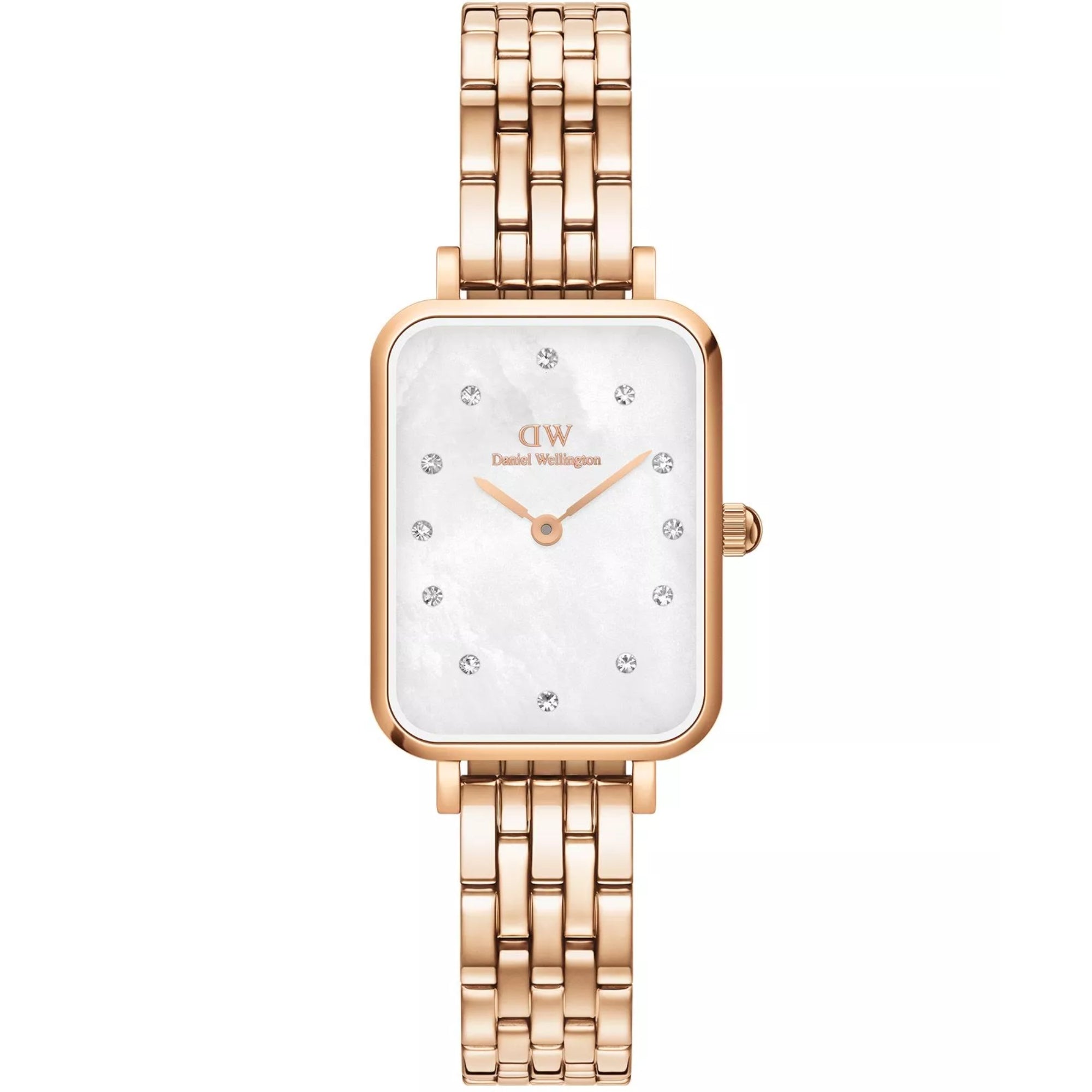 Daniel Wellington Quadro 26mm Mother Of Pearl Dial Steel Ladies Quartz Watch DW00100620