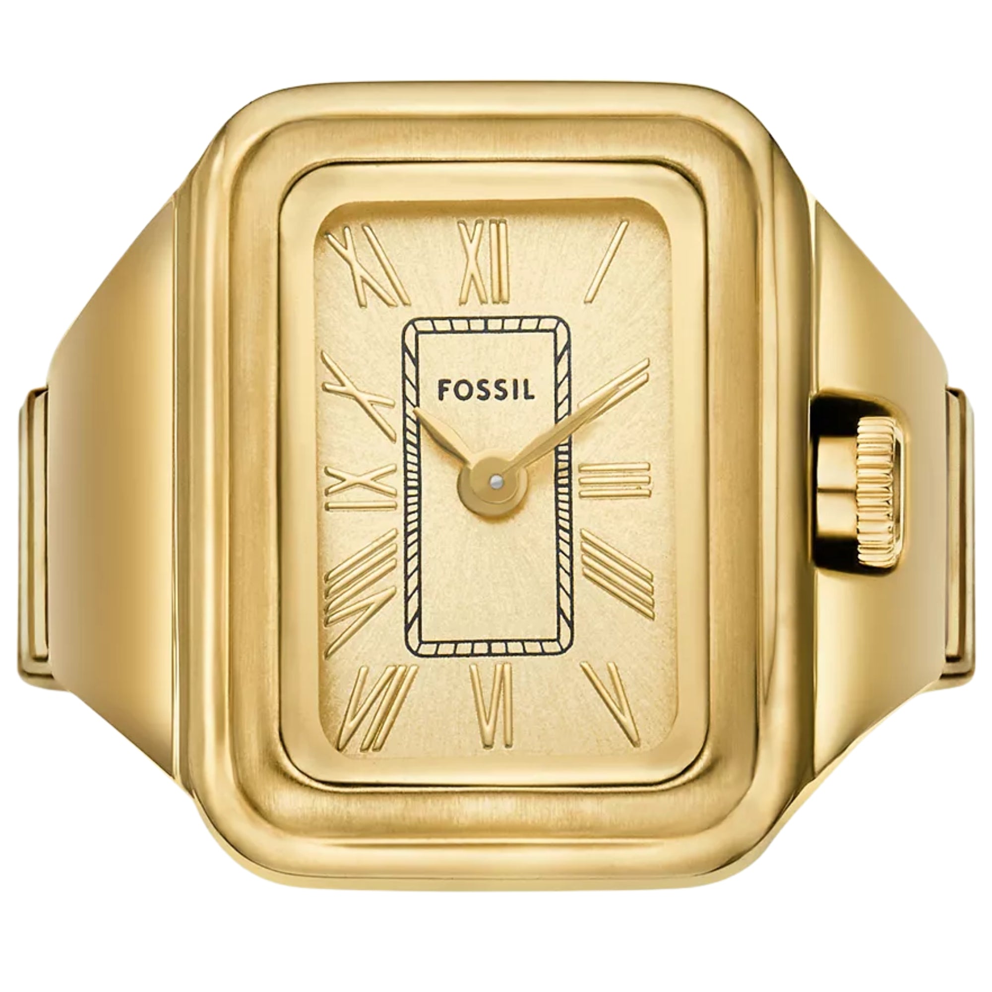 Fossil 14mm Gold Dial Steel Ladies Quartz Watch Ring ES5343