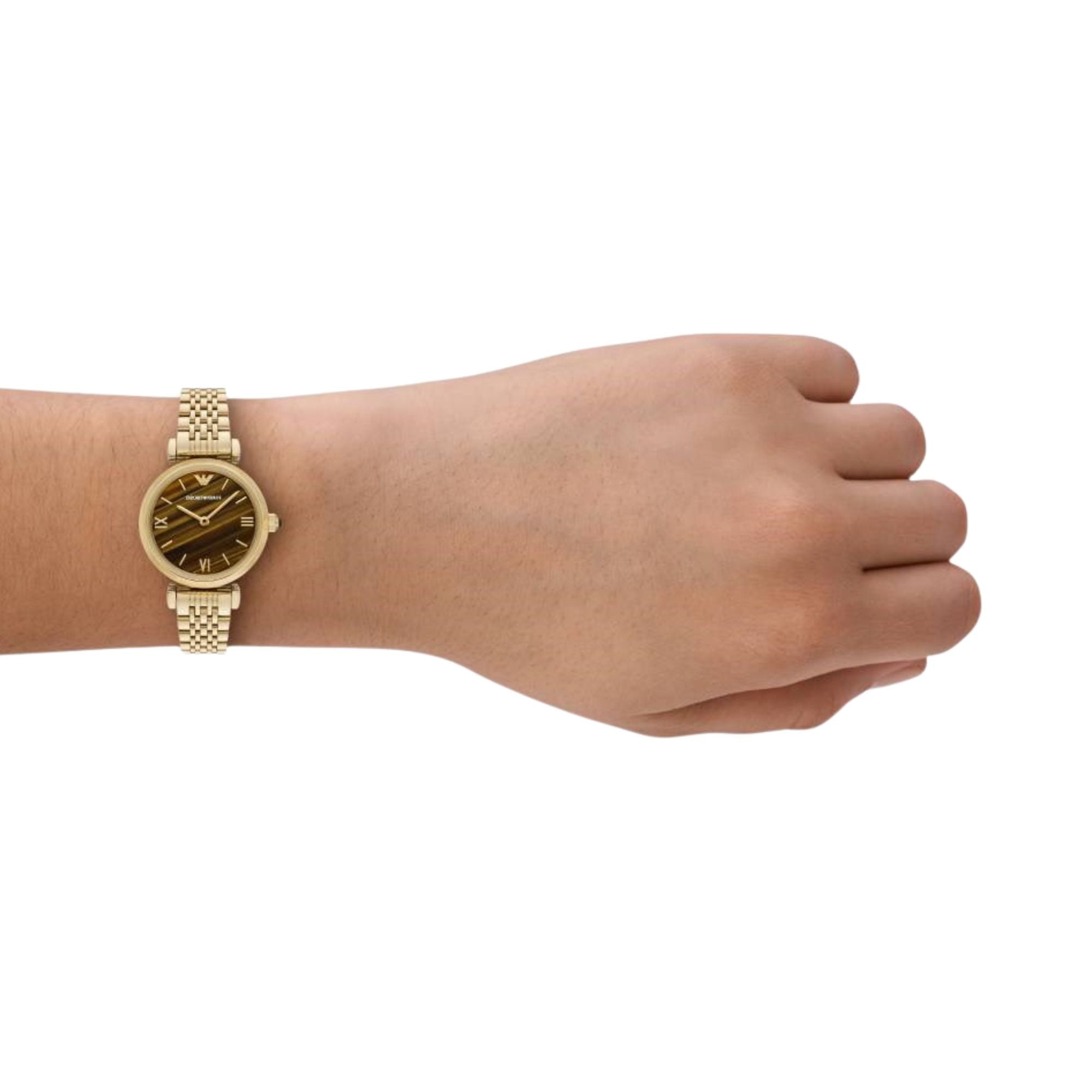 Emporio Armani Gianni 28mm Brown Dial Steel Ladies Quartz Watch AR11703