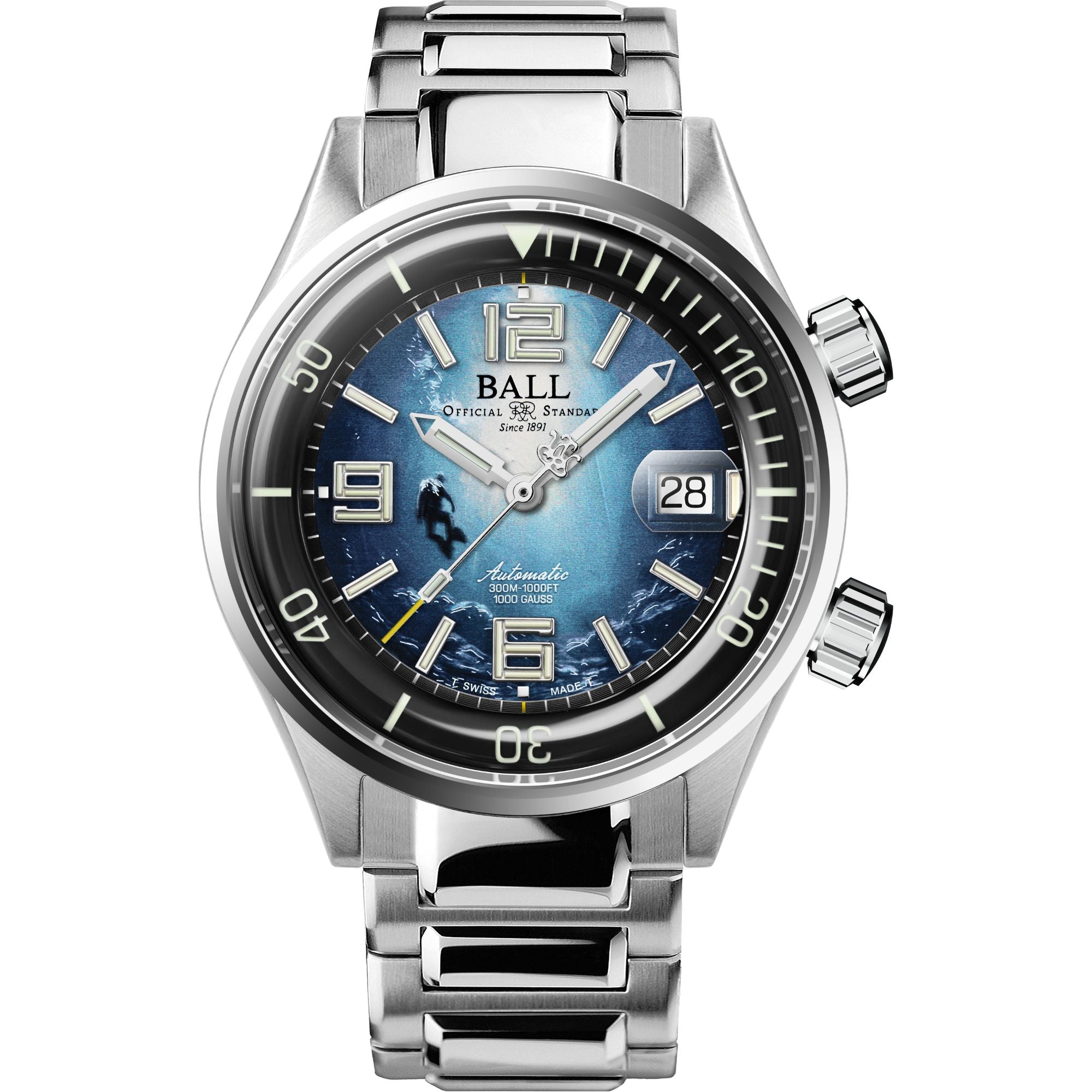 BALL Engineer Master II Diver Blue Dial Steel Strap Men's Dive Watch DM2280A-S8-BE