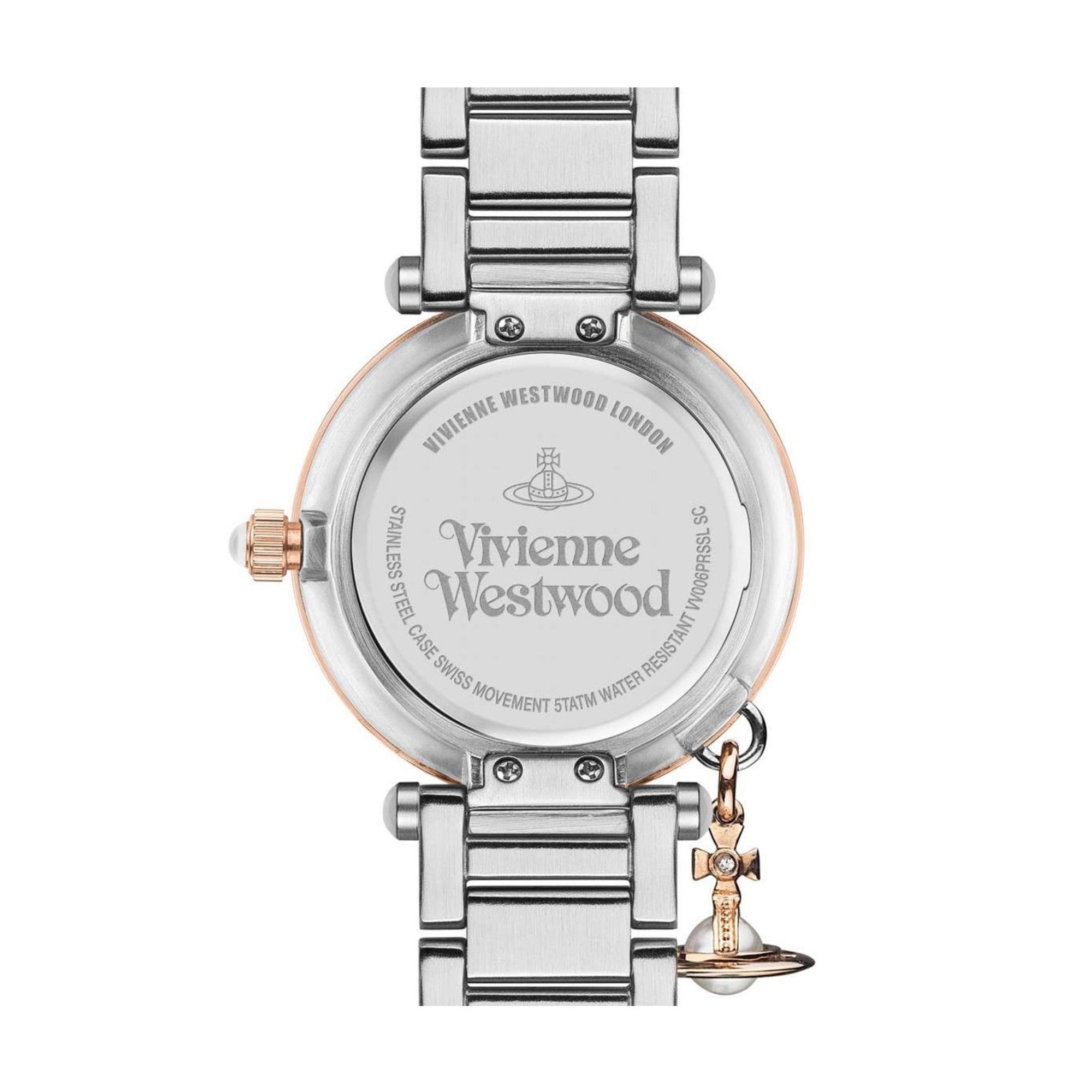 Vivienne Westwood Mother Orb Quartz Pink Mother of Pearl Dial Steel Strap Women's Watch VV006PRSSL