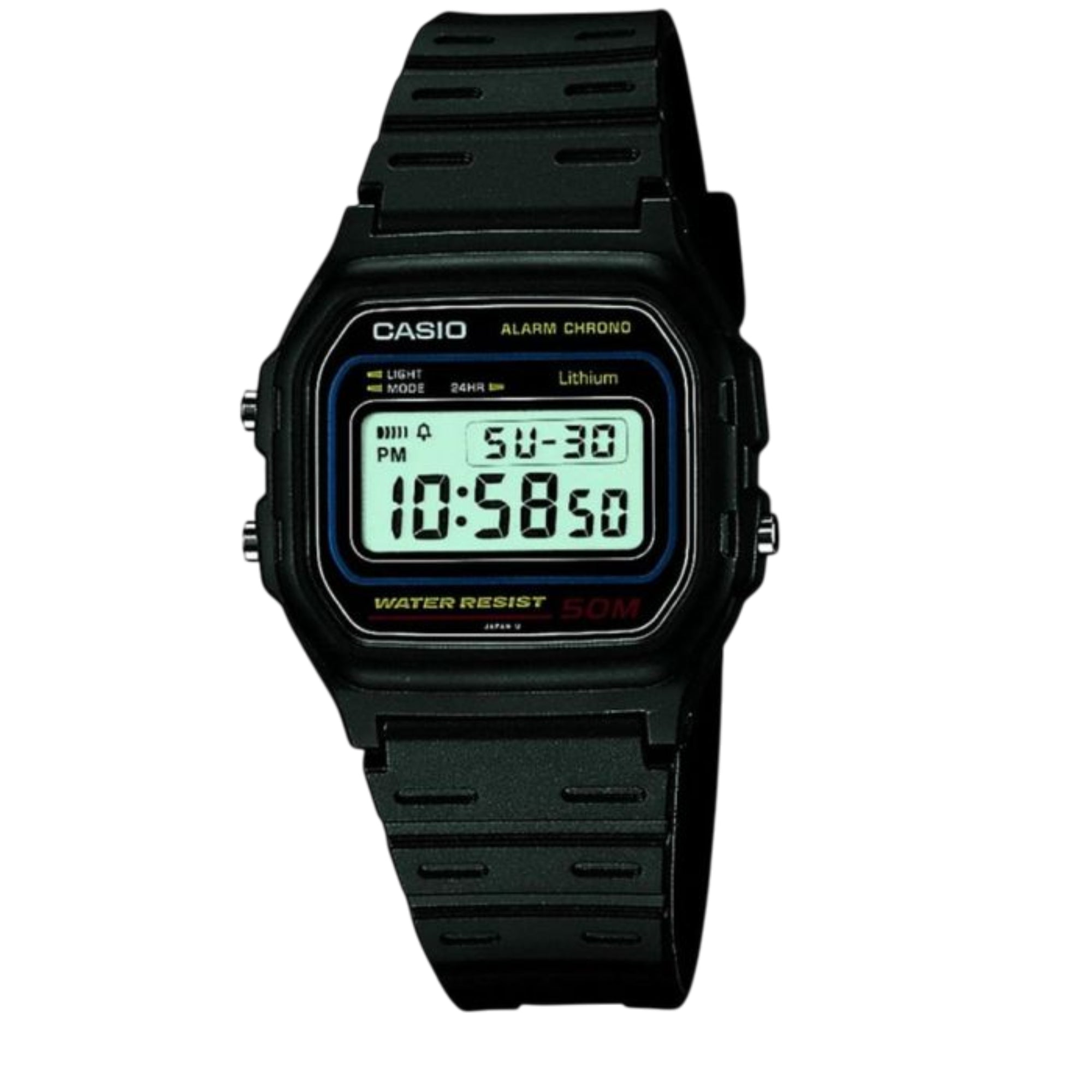 Casio Gent's Retro Alarm Chrono Digital Resin Strap Unisex Watch W-59-1VQES