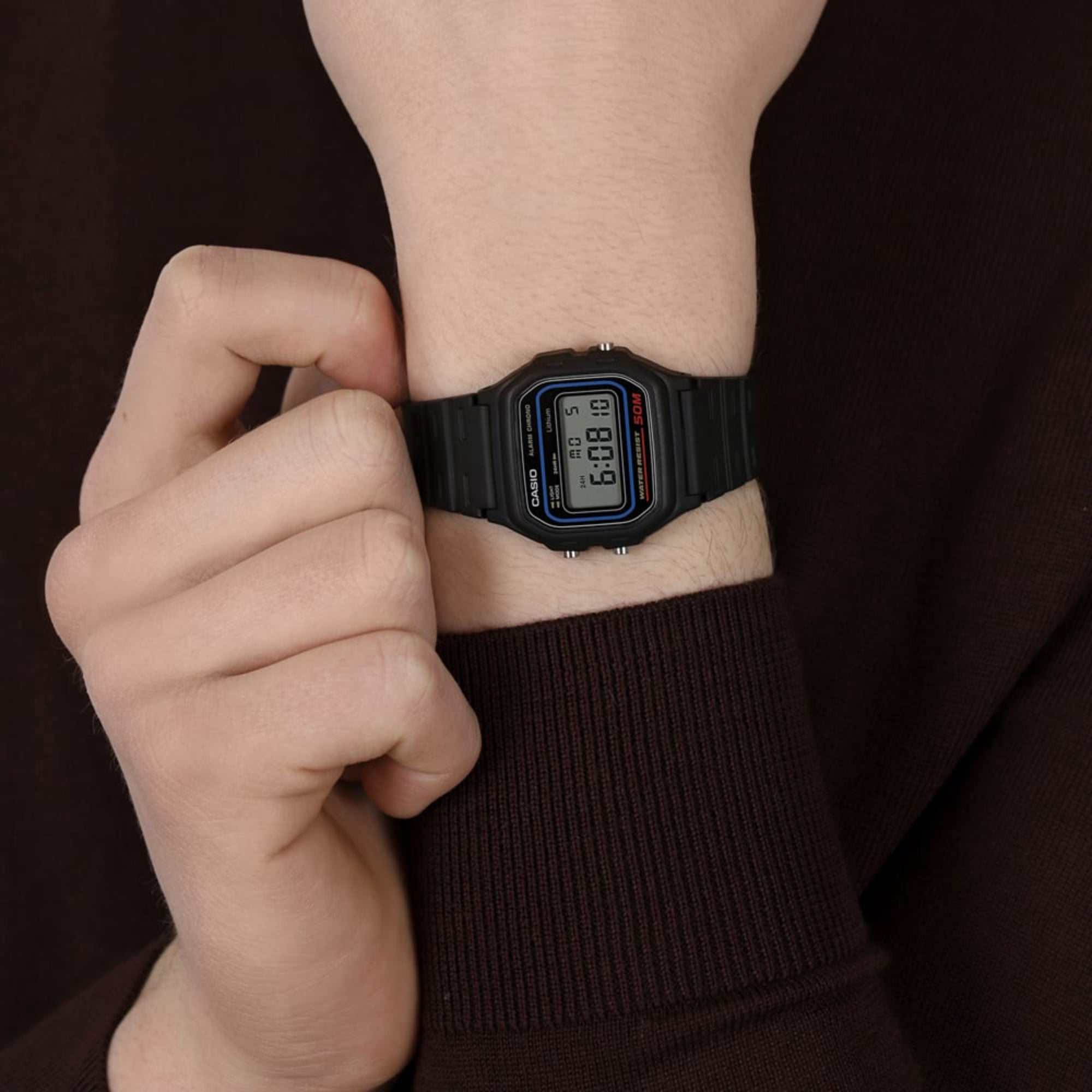 Casio Gent's Retro Alarm Chrono Digital Resin Strap Unisex Watch W-59-1VQES