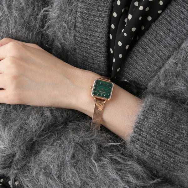 Daniel Wellington Quadro Green Dial Stainless Steel Strap Women's Watch DW00100520