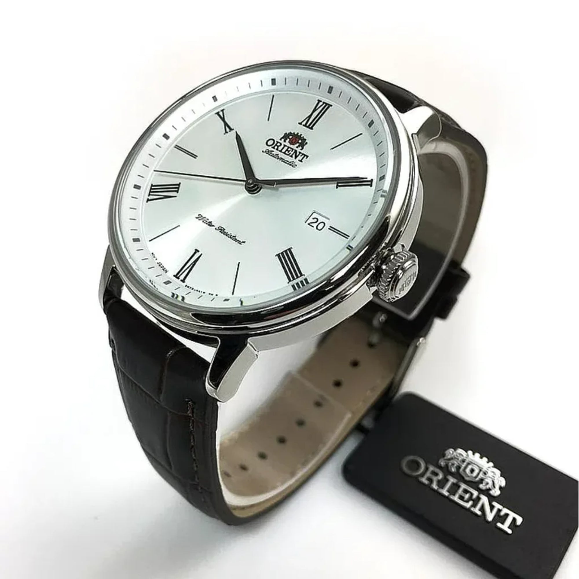 Orient Contemporary Automatic White Dial Leather Strap Men's Watch RA-AC0J06S30B