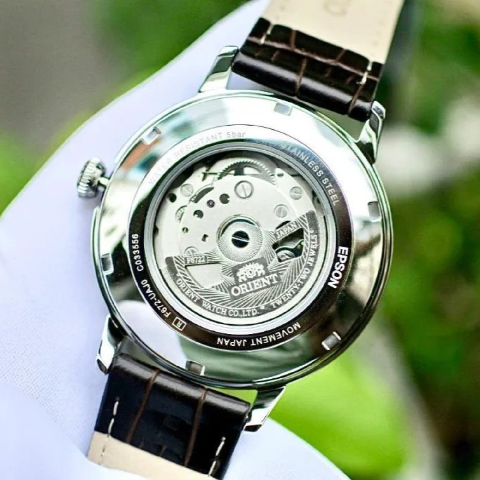 Orient Contemporary Automatic White Dial Leather Strap Men's Watch RA-AC0J06S30B