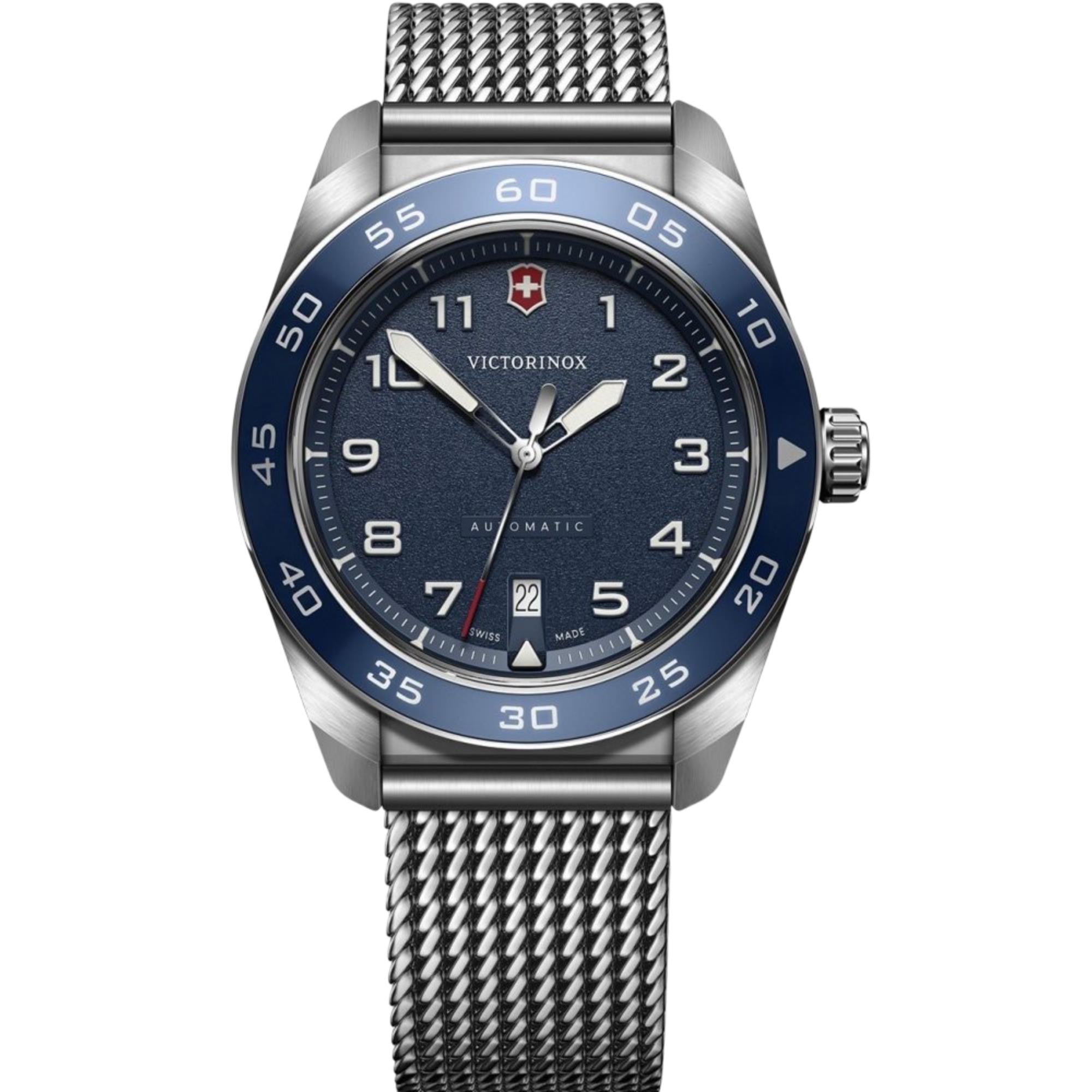 メル Victorinox Swiss Army Automatic Blue Dial Men's Watch 242045