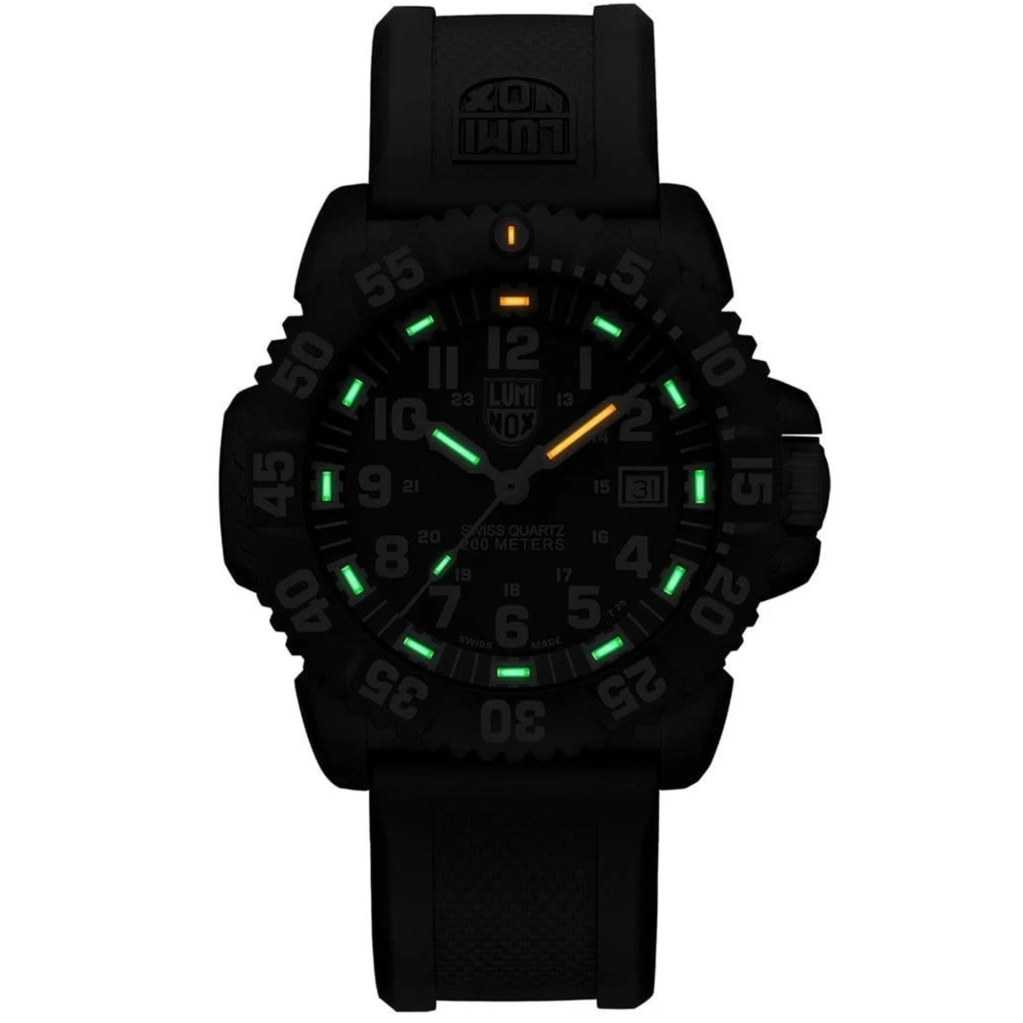 Luminox Original Navy SEAL 3000 44mm Schwarzes Zifferblatt Gummi Herren Quarz Uhr XS.3051.F