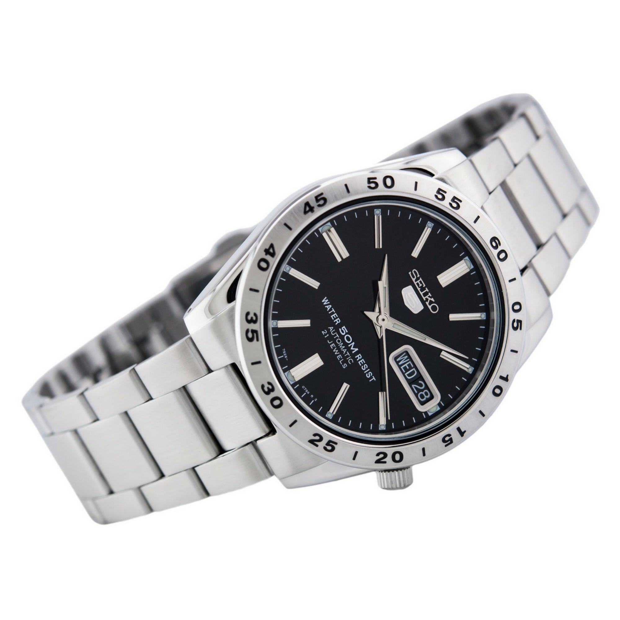 Seiko 5 Automatic Black Dial Stainless Steel Men's Watch SNKE01K1