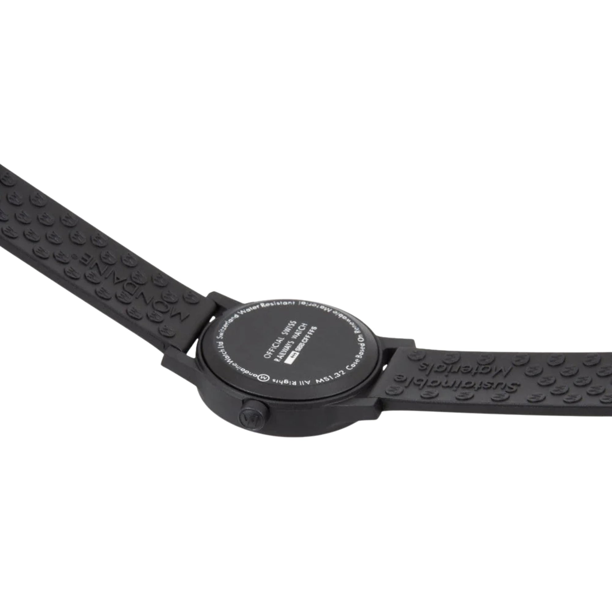 Mondaine Essence White Dial Black Rubber Strap Ladies Watch MS1.32110.RB