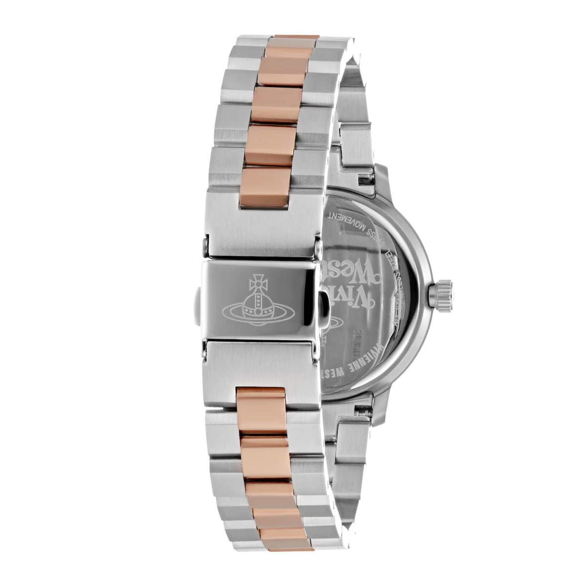 Vivienne Westwood Bloomsbury Quarz Silbernes Zifferblatt Zweifarbig Roségold Silber Damen Uhr VV152RSSL