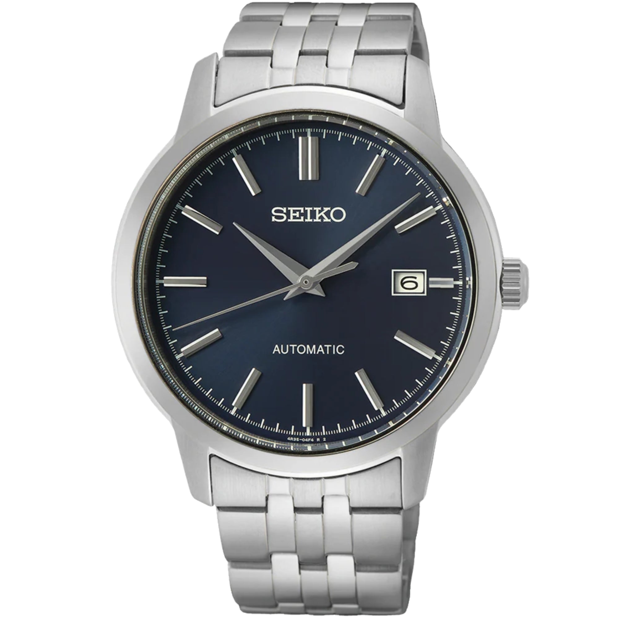 Seiko Essentials 41mm Blue Dial Steel Mens Automatic Watch SRPH87K1