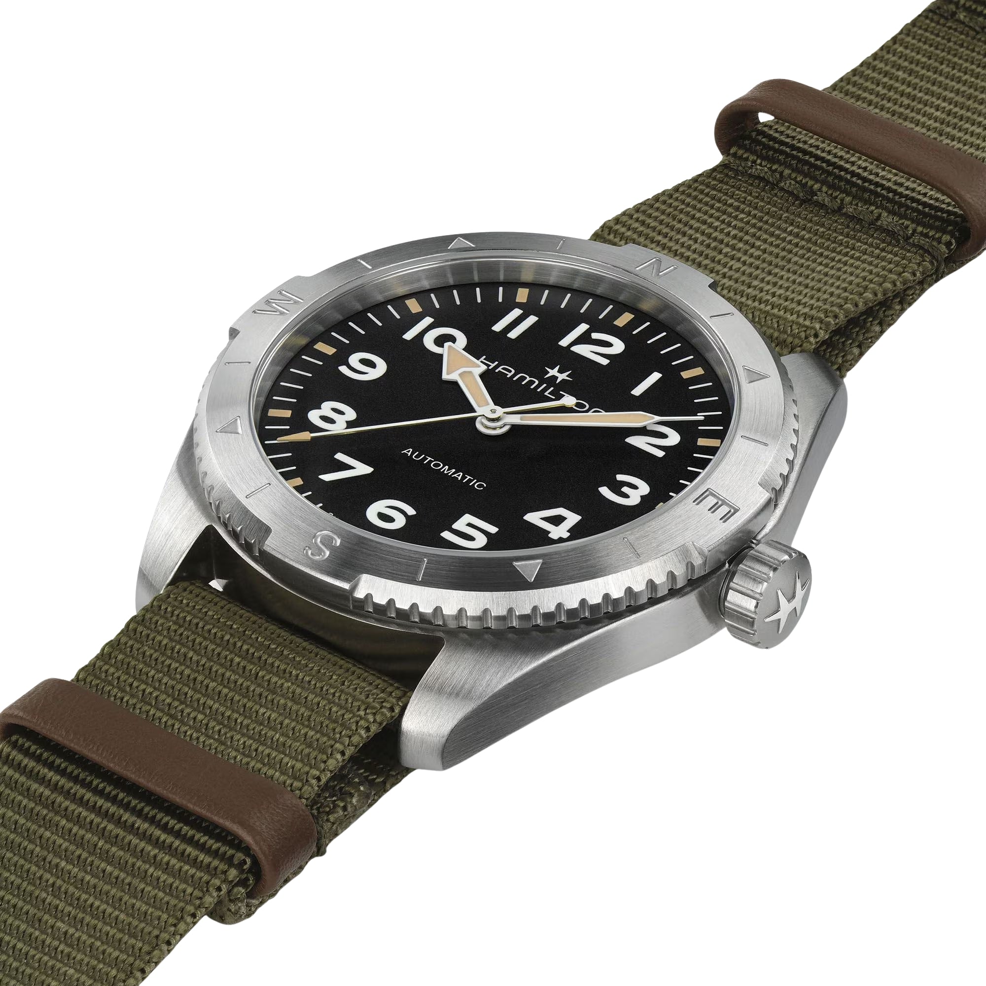 Hamilton Khaki Field 41mm Expedition Black Dial Green NATO Mens Automatic Watch H70315931