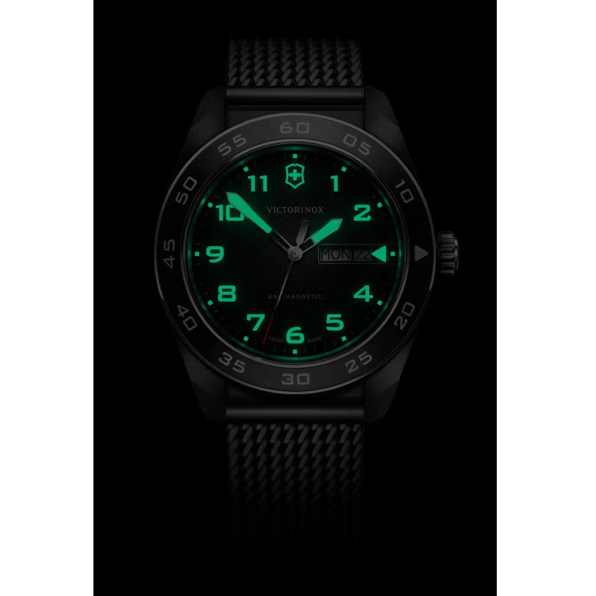 Victorinox Swiss Army 42mm Black Dial Steel Mens Quartz Watch 242043