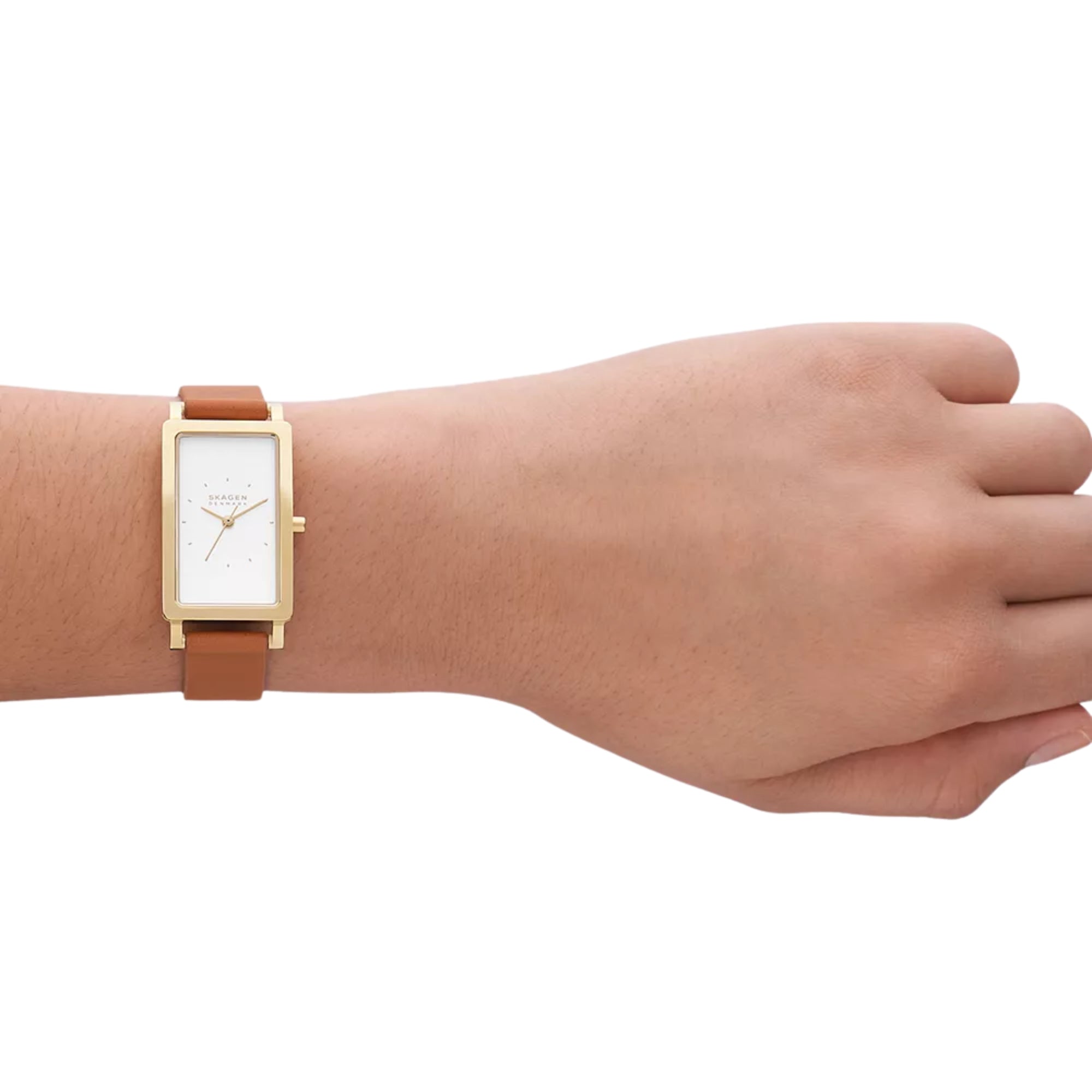Skagen Hagen 22mm White Dial Leather Ladies Quartz Watch SKW3097