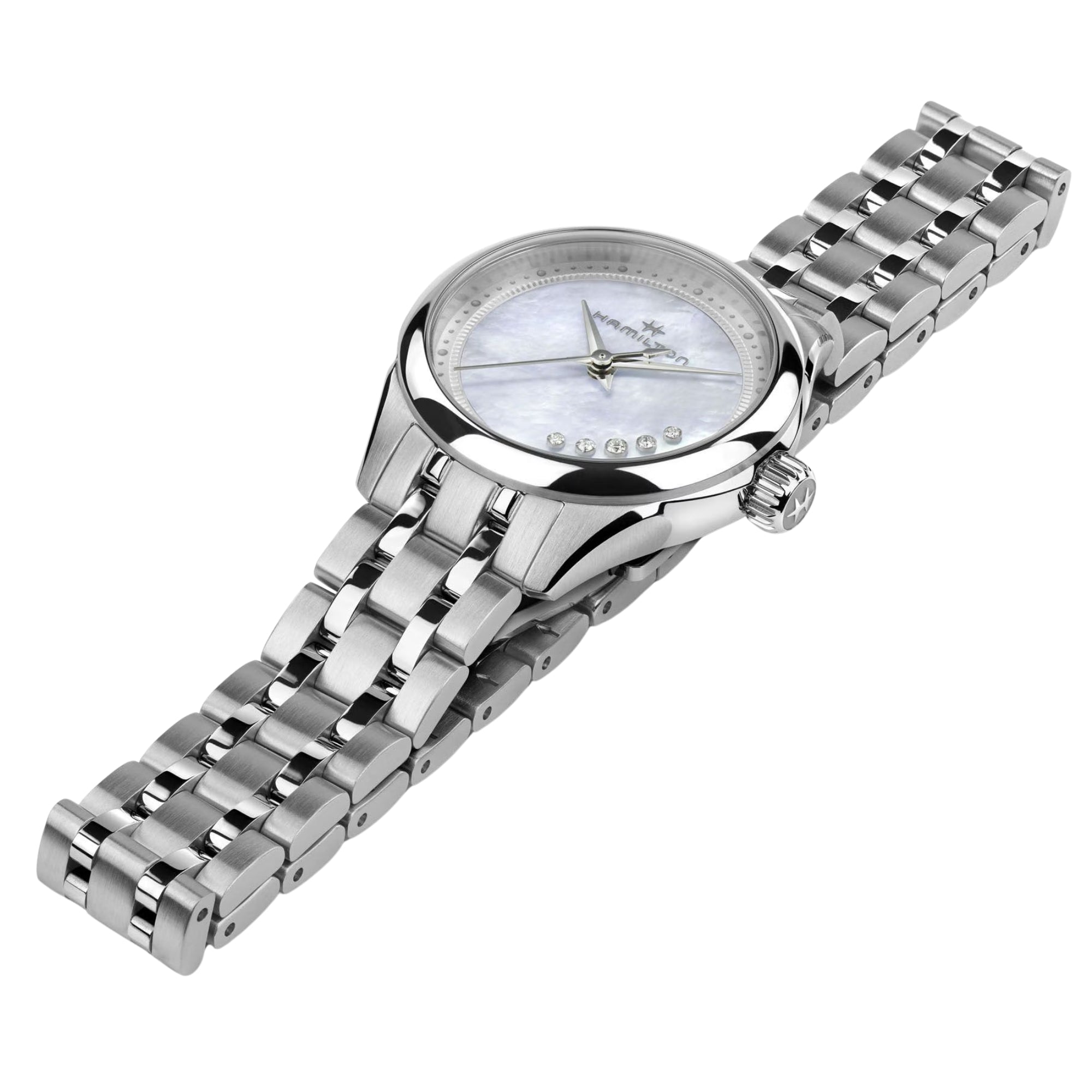 Hamilton Jazzmaster 26mm Mother of Pearl Dial Steel Womens Quartz Watch H32111190