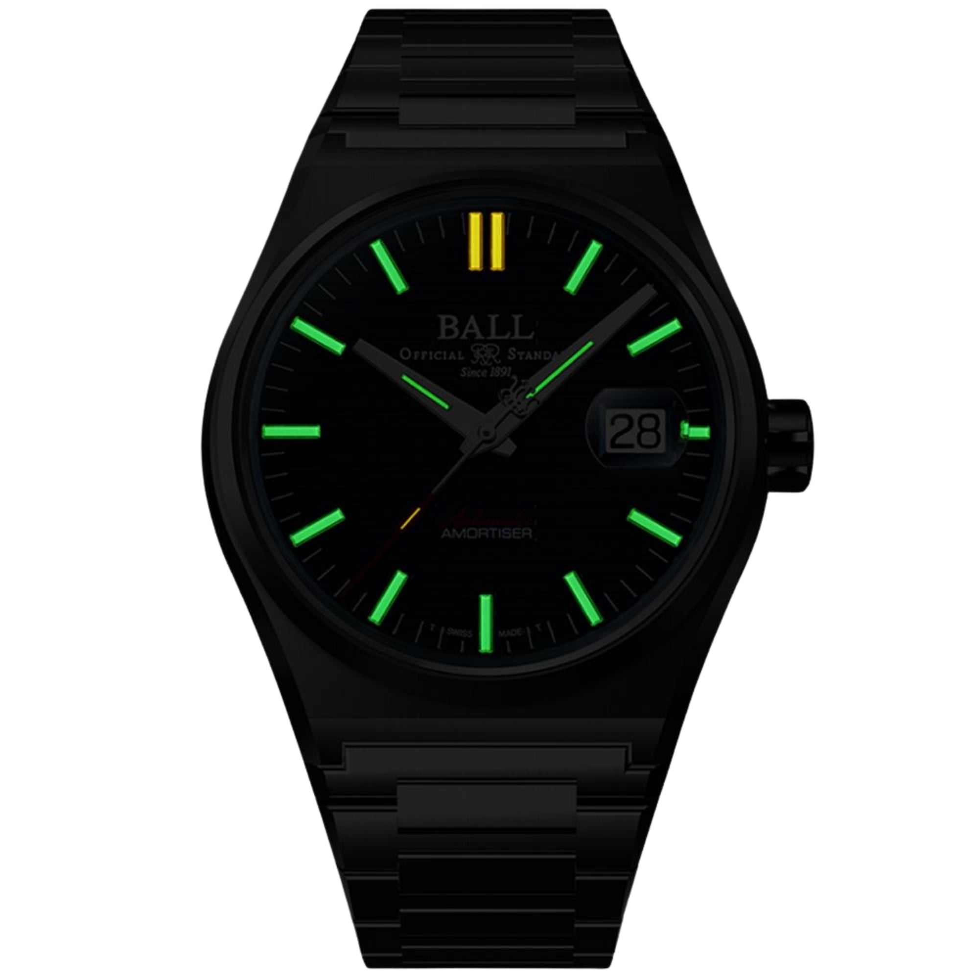 BALL Roadmaster Perseverer Blaues Zifferblatt Stahl Armband Herren Uhr NM9050C-S1-BE