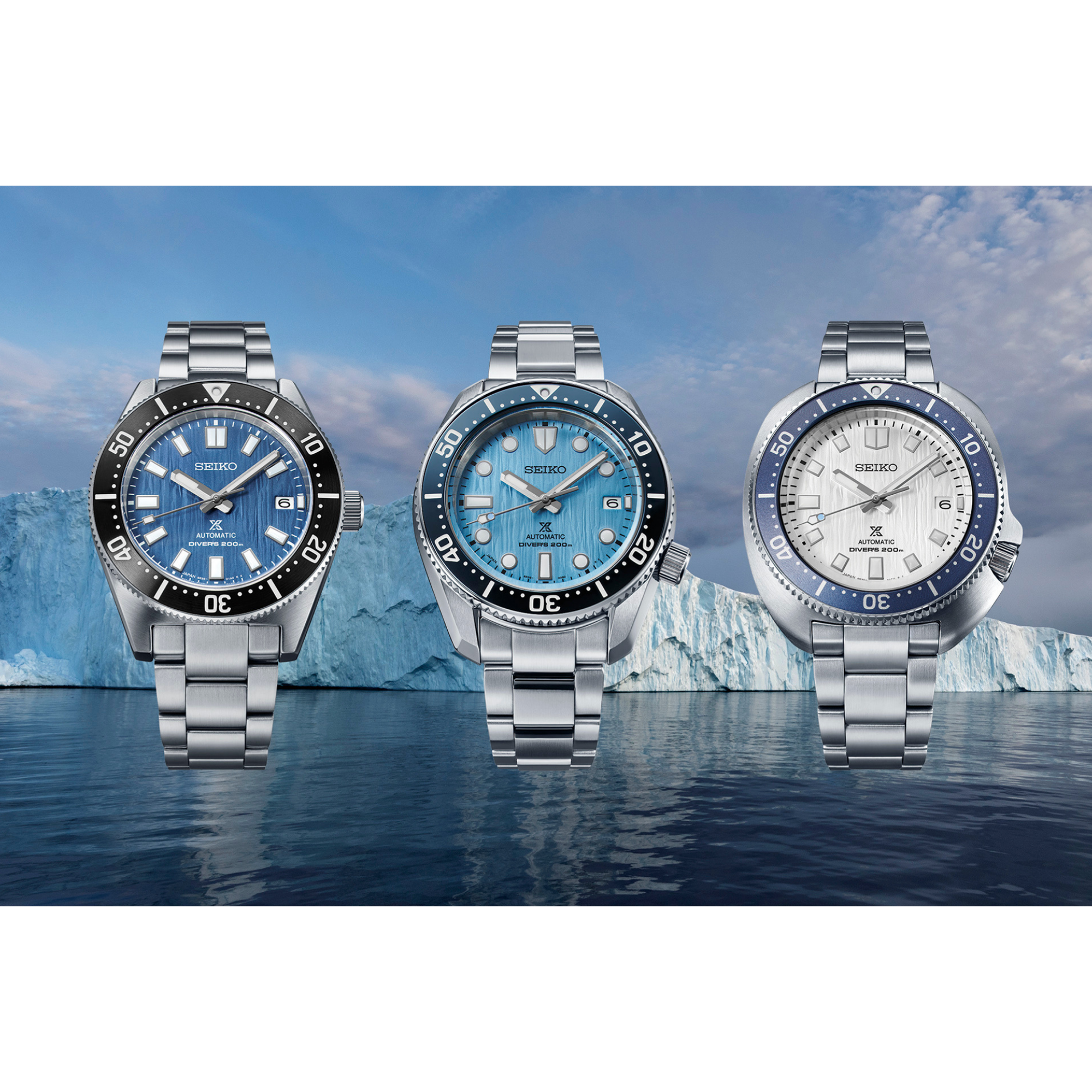 Seiko Prospex Glacier Special Edition 'Save the Ocean' 1970 Re-interpretation Automatic White Dial Steel Bracelet Men's Watch SPB301J1