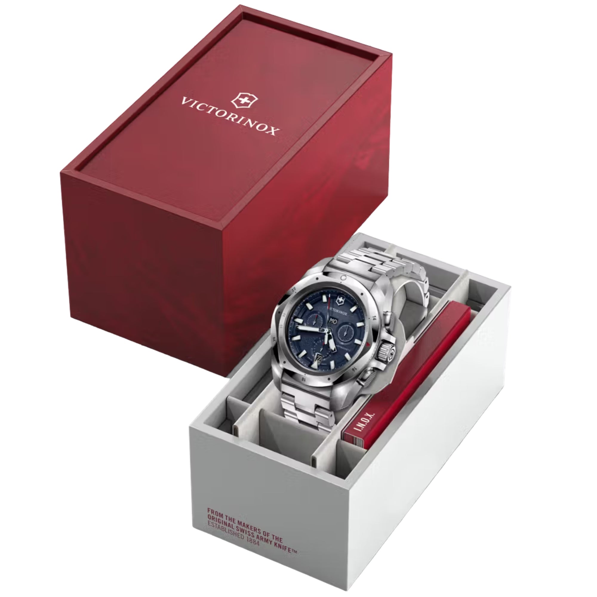 Victorinox I.N.O.X Chrono Quartz Blue Dial Steel Strap Men's Watch 241985