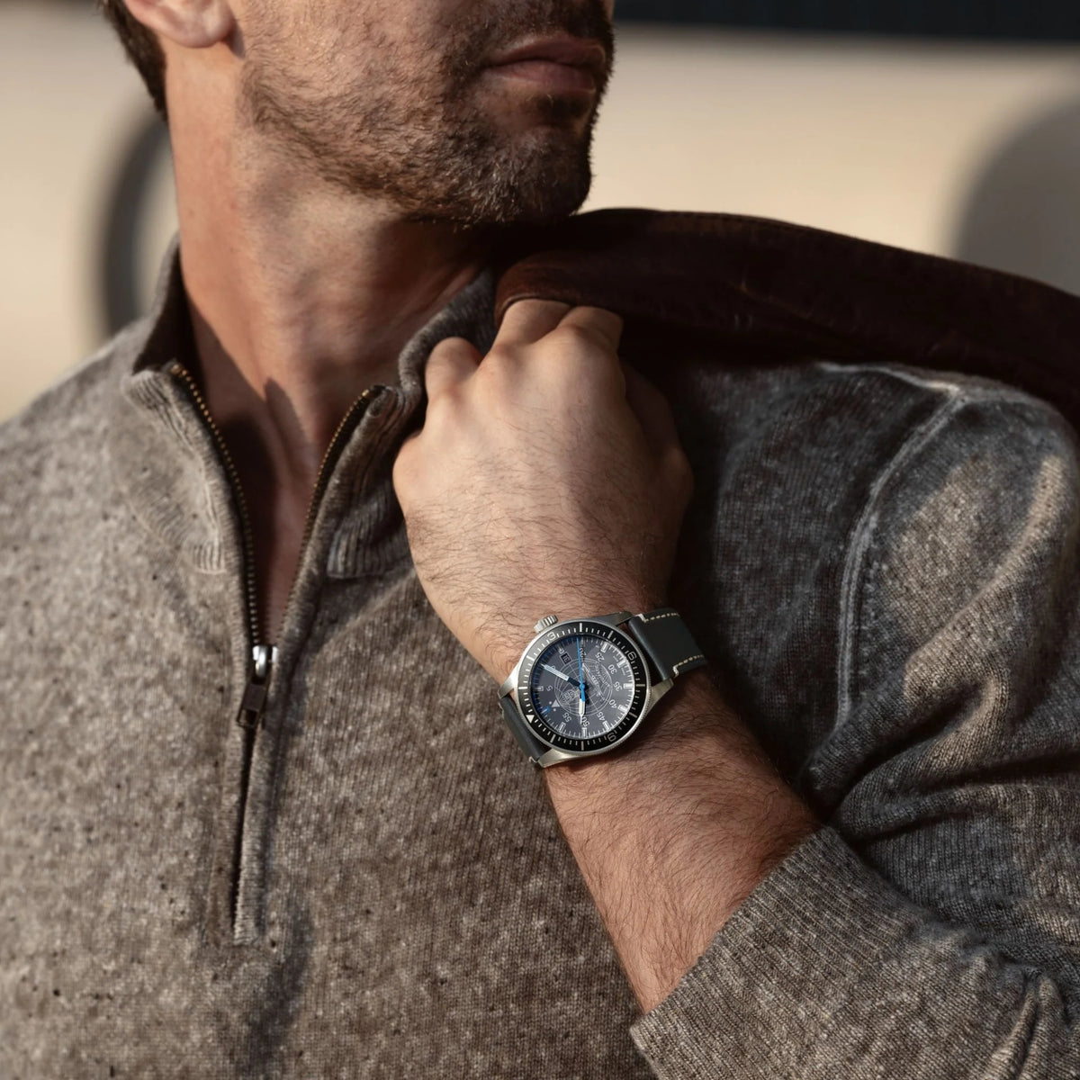 Luminox Constellation 9600 Series 42mm Grey Dial Leather Mens Automatic Watch XA.9602