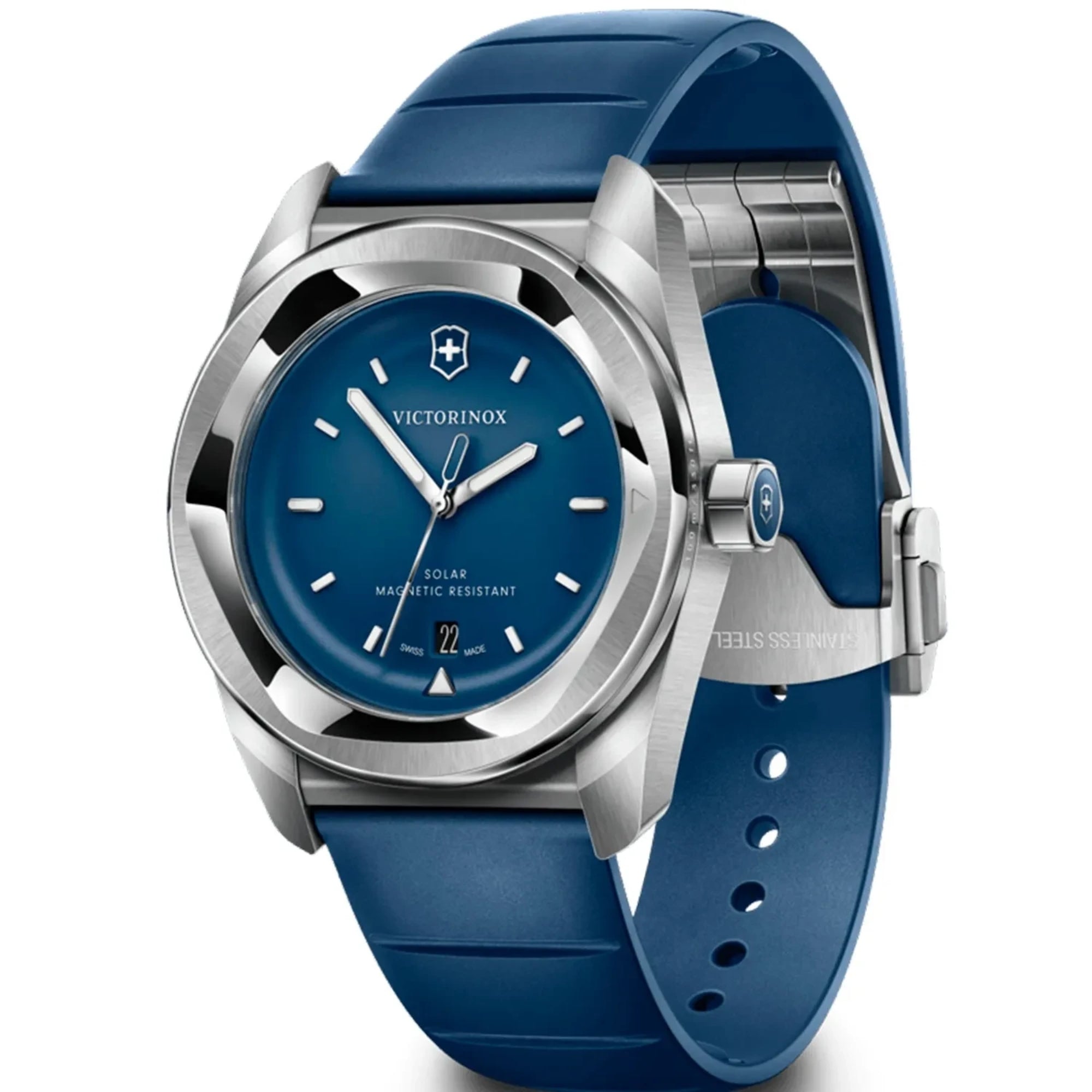 Victorinox Concept One 39mm Solar Blue Dial Rubber Mens Quartz Watch 242053