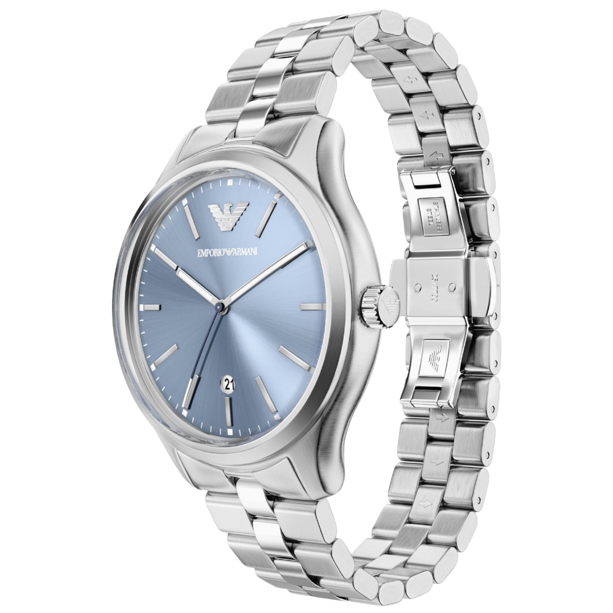Emporio Armani Dario 41mm Blue Dial Steel Mens Quartz Watch AR11748