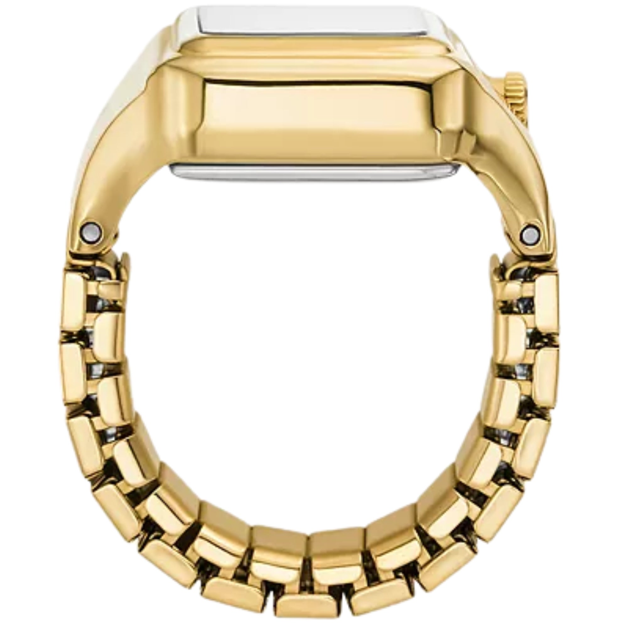 Fossil 14mm Gold Dial Steel Ladies Quartz Watch Ring ES5343