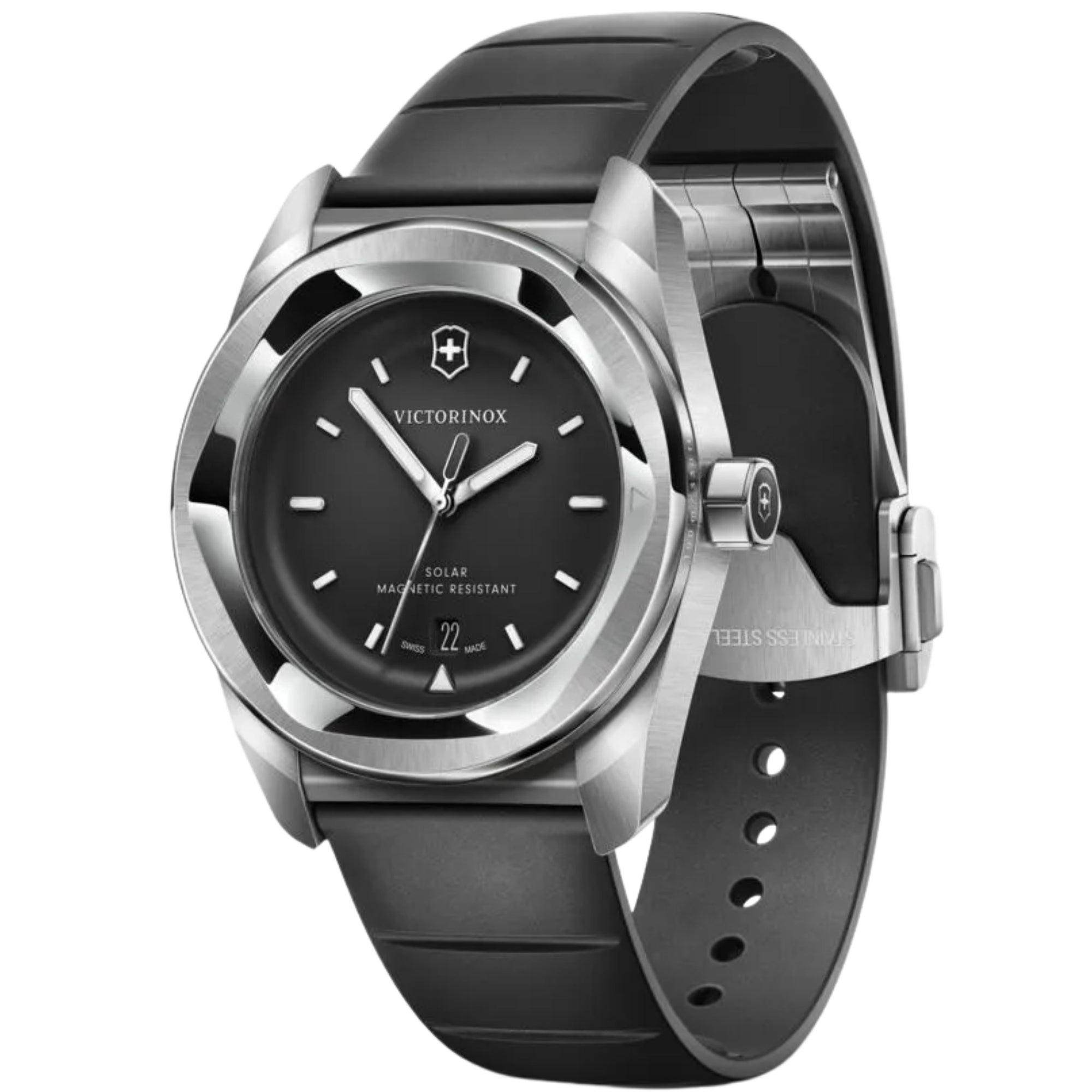Victorinox Concept One 242054 brushed stainless steel case and anti-scratch bezel detail 
