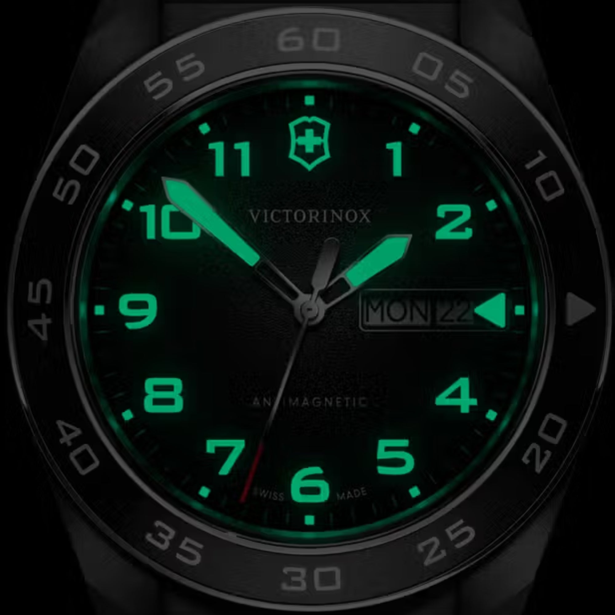 Victorinox Swiss Army 42mm Black Dial Steel Mens Quartz Watch 242043