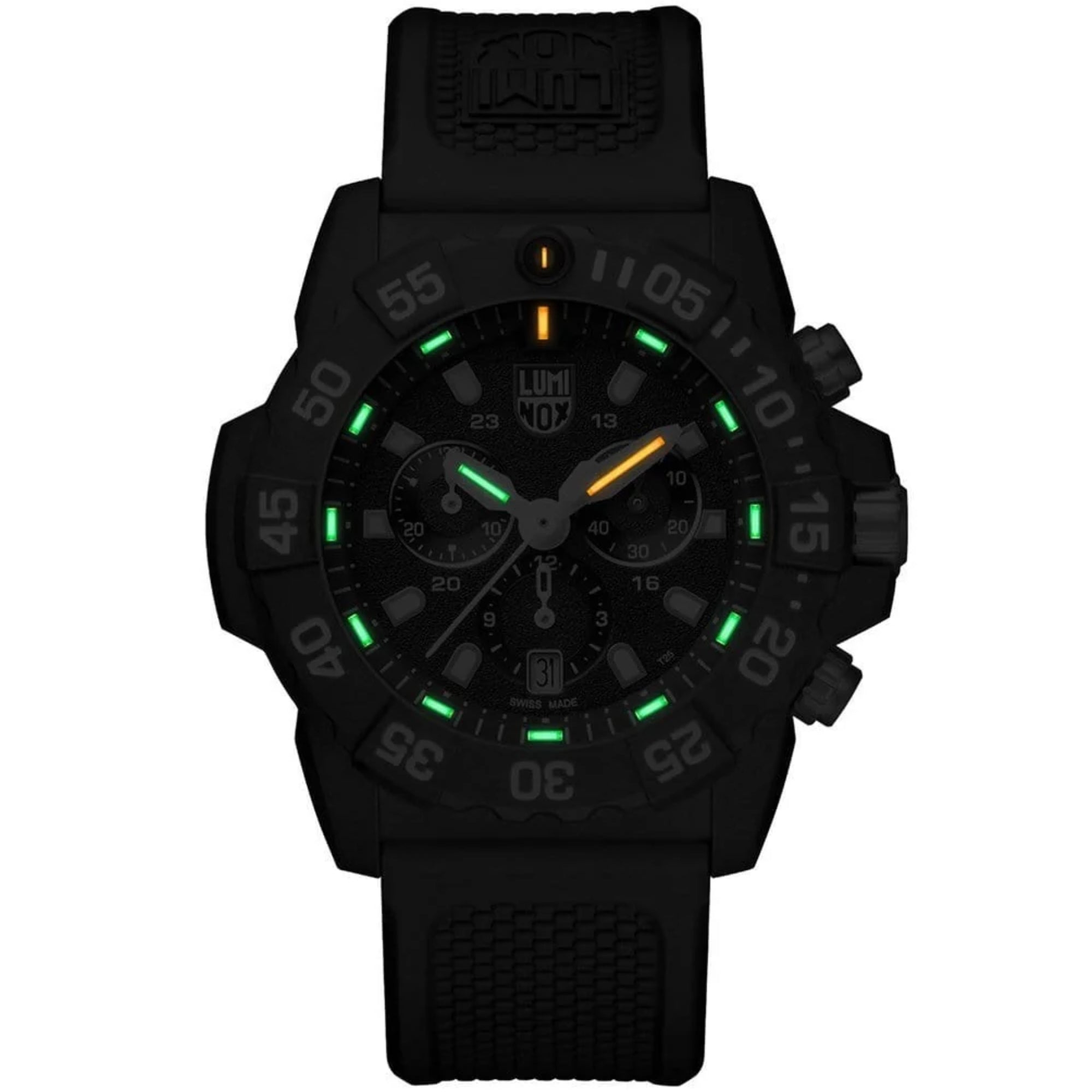 Luminox Navy SEAL Quarz Schwarzes Zifferblatt Gummi Herren Uhr XS.3581