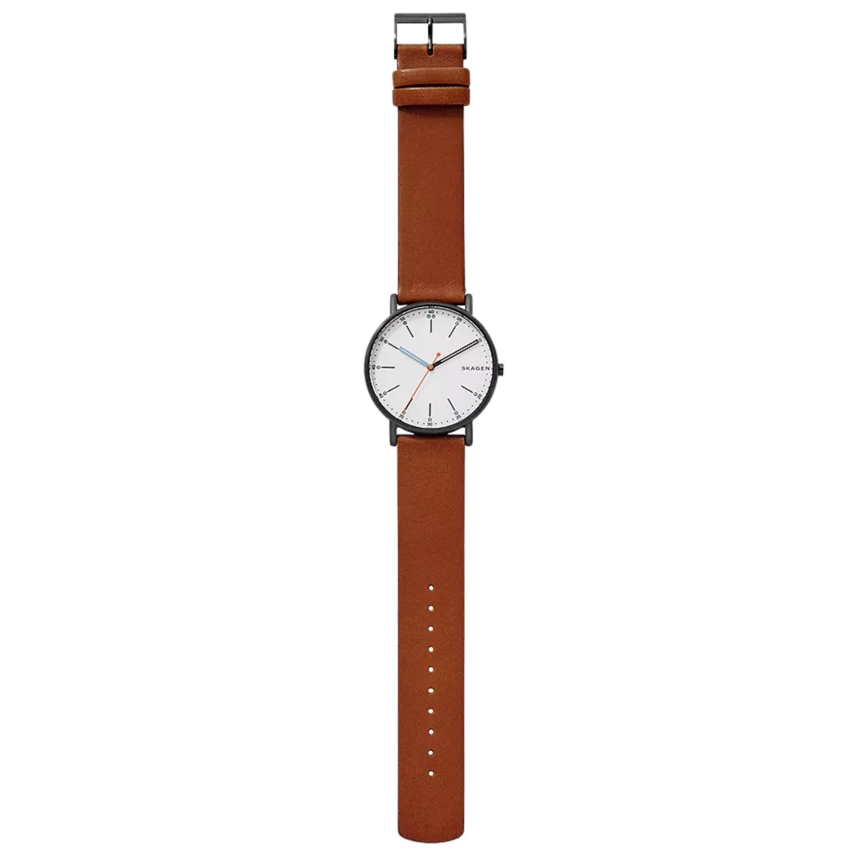 Skagen Signatur Brown Leather Strap White Dial Men’s Watch SKW6374