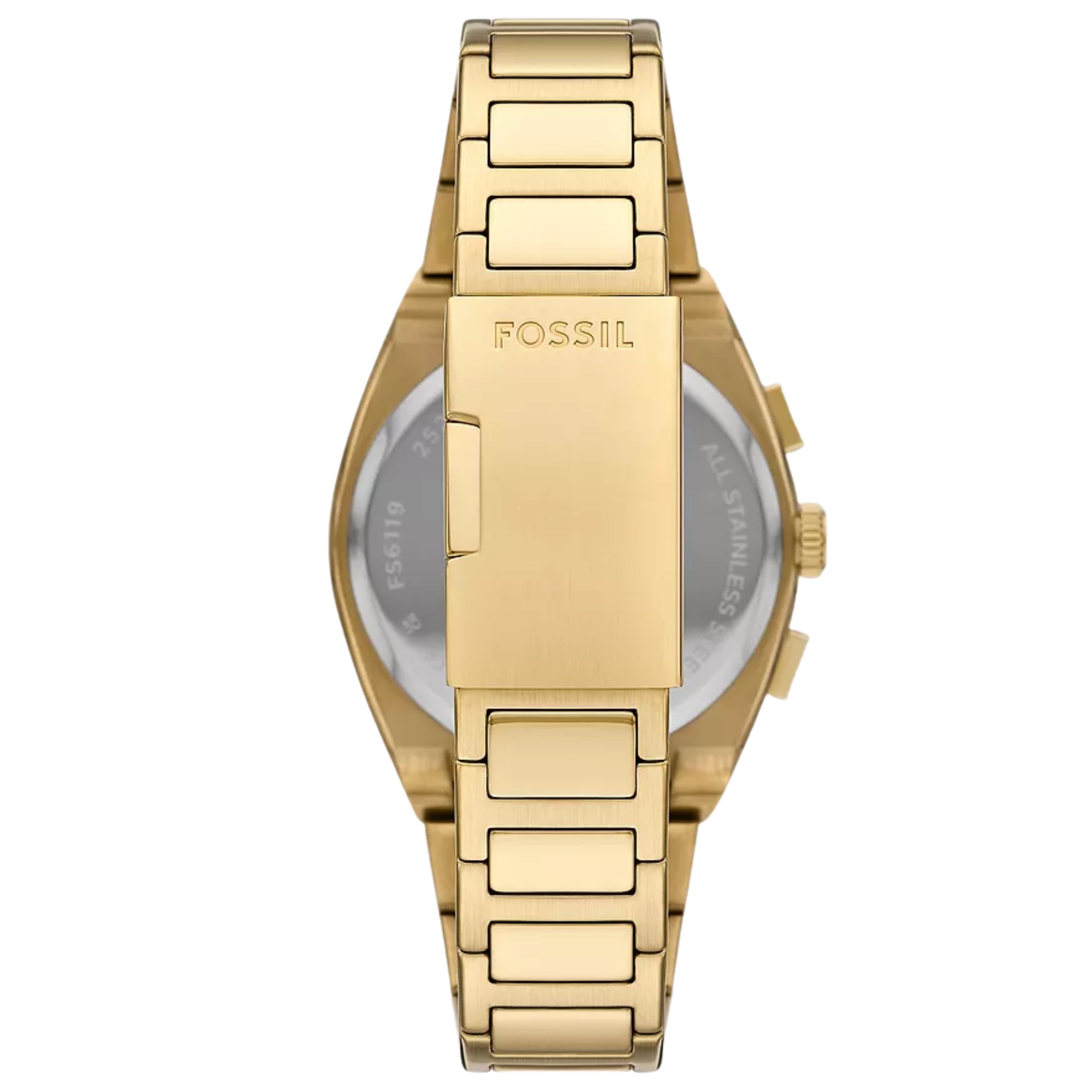 Fossil Everett FS6119 case back and clasp view