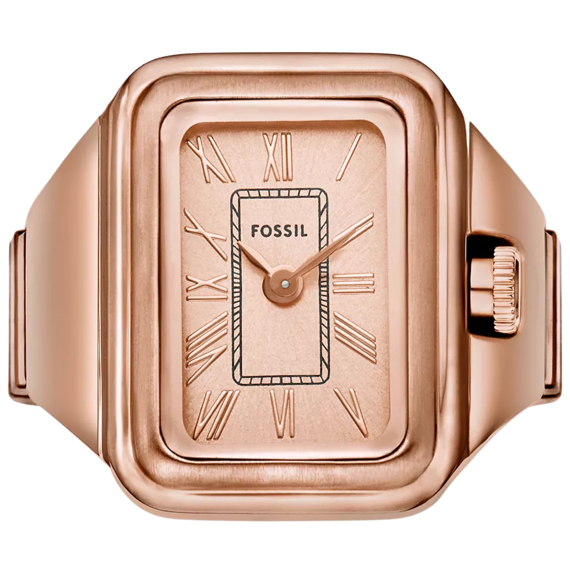 Fossil Raquel 14mm Rose Gold Dial Steel Ladies Quartz Ring Watch ES5345