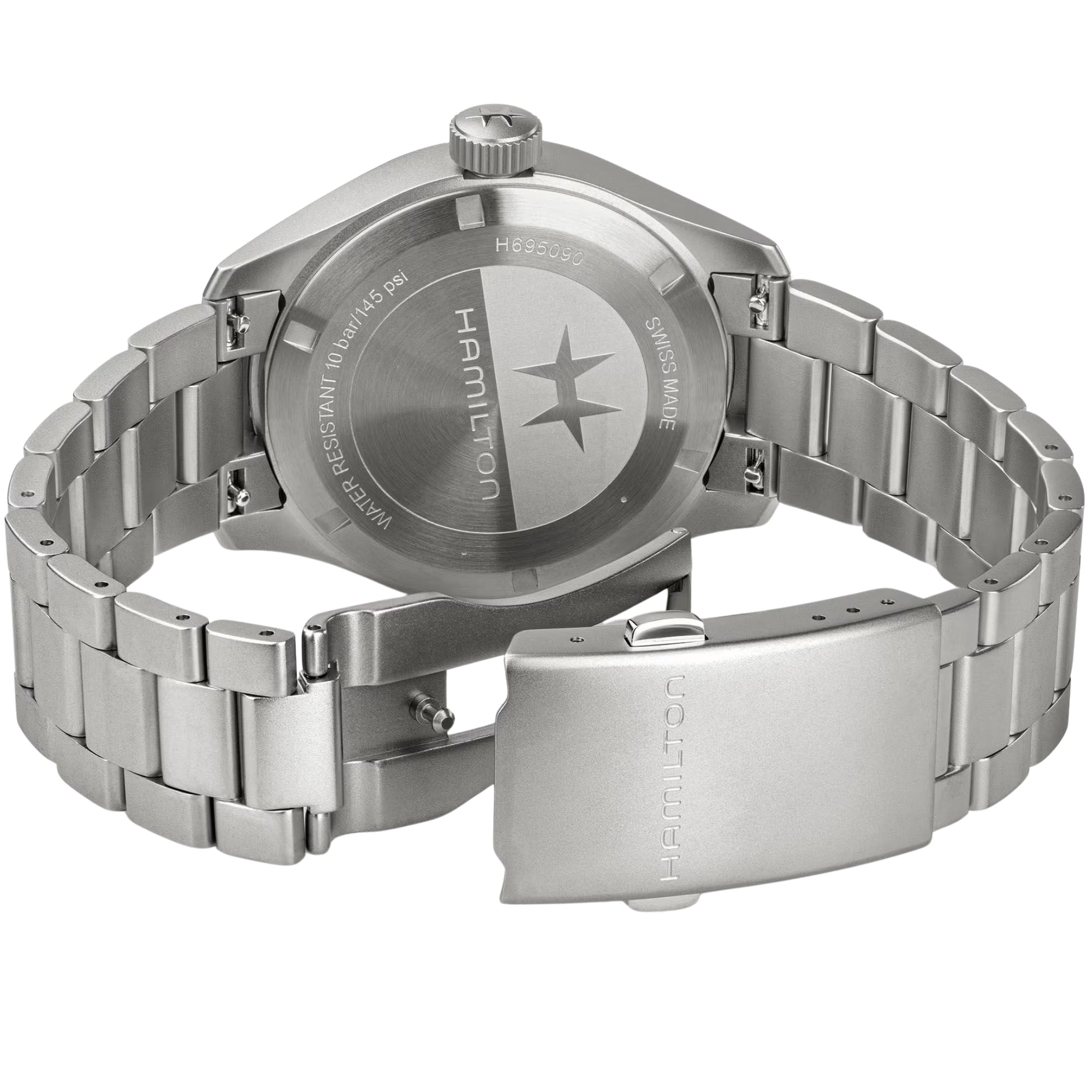 Hamilton Khaki Field H69509110 stainless steel bracelet and EasyClick folding clasp detail