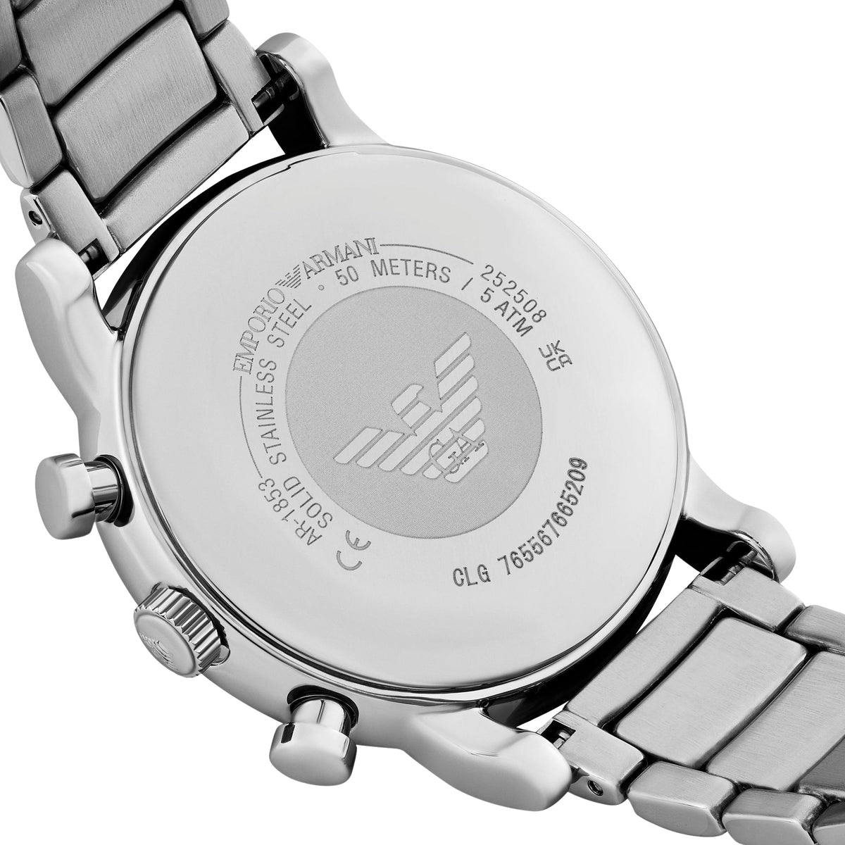 Emporio Armani Luigi 41mm Chronograph Black Dial Steel Mens Quartz Watch AR1853