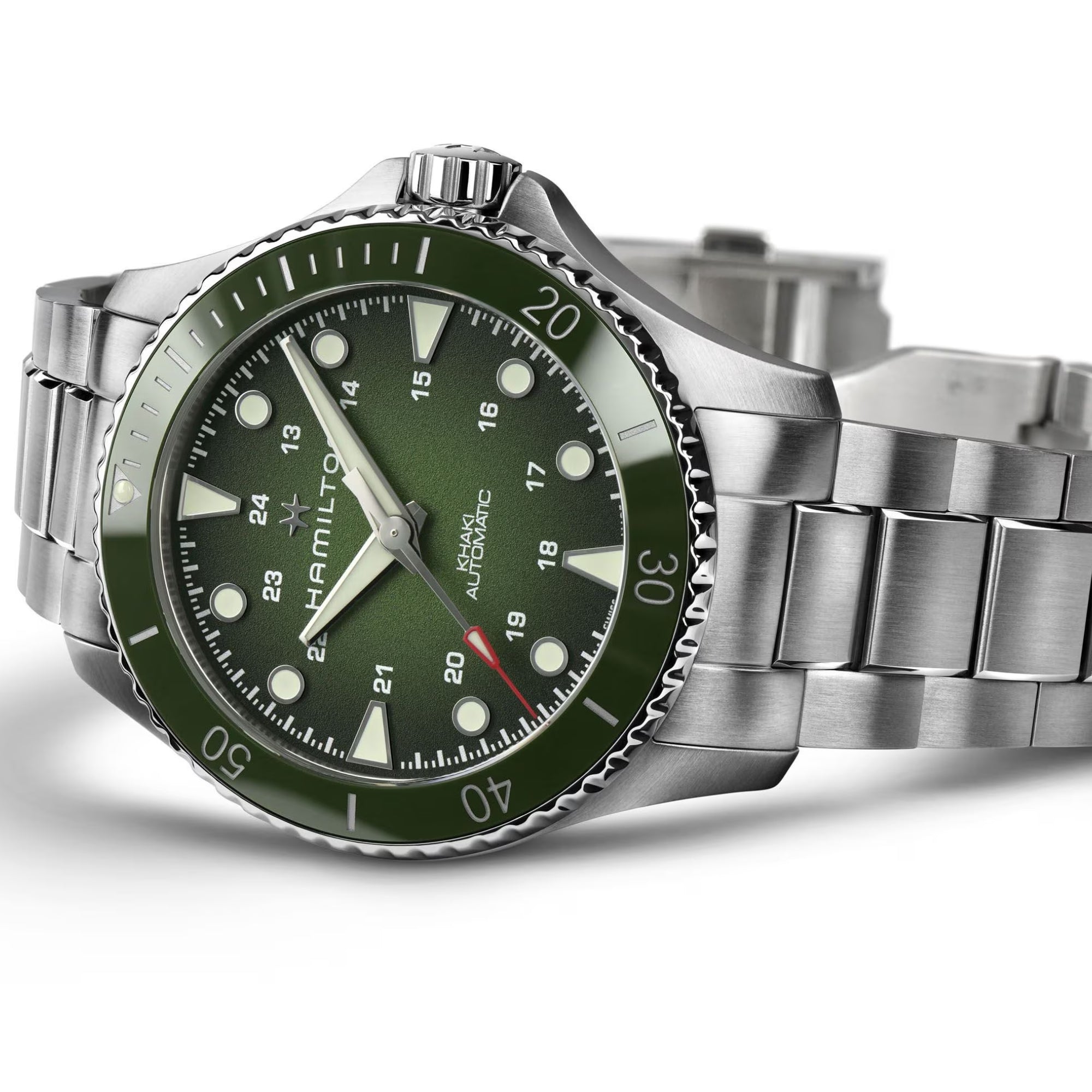 Hamilton Khaki Navy Scuba 43mm Green Dial Steel Mens Automatic Watch H82525160