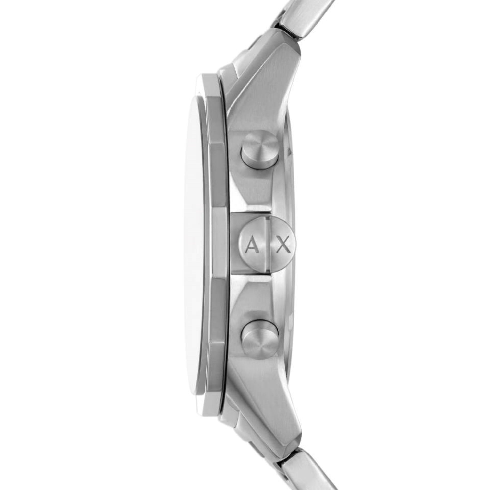 Armani Exchange Banks AX1771 crown and pushers close up side view