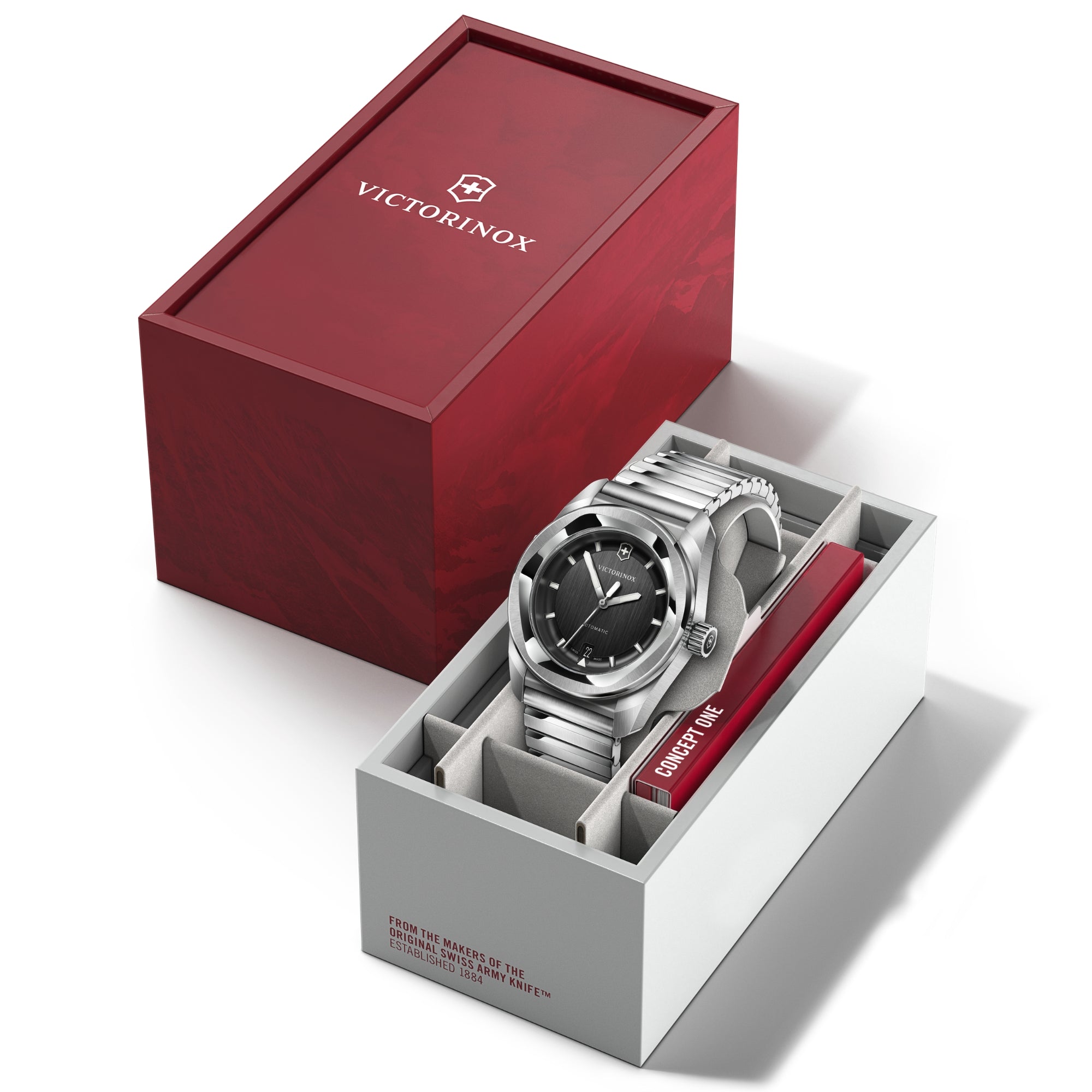 Victorinox Concept One 39mm Black Dial Steel Mens Automatic Watch 242059