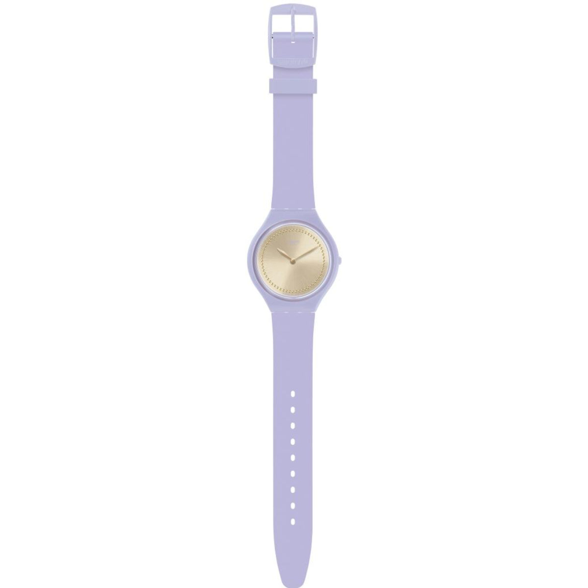 Swatch Skin Skinlavande Sparkles Champagne Dial Silicone Strap Ladies Watch SVOV100