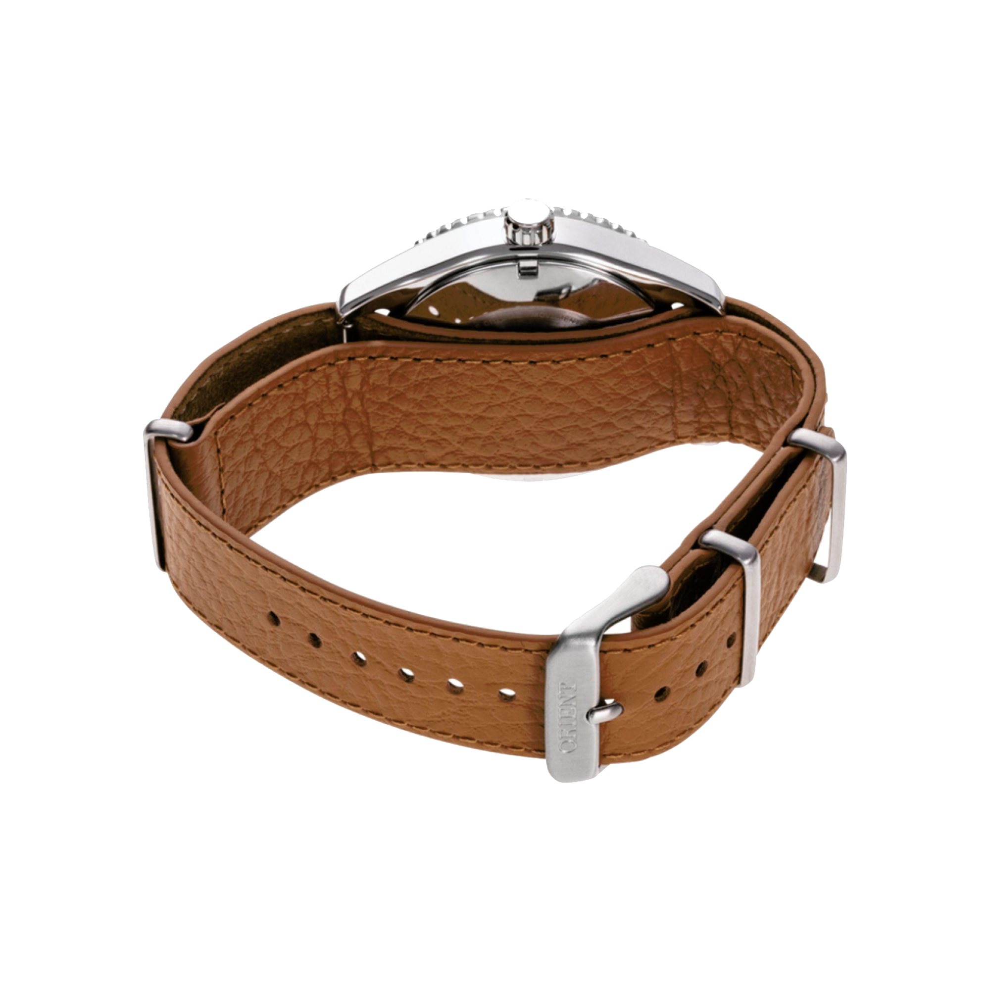 Orient Mako Automatic Apricot Dial Leather Strap Men’s Watch RA-AC0Q05P30B
