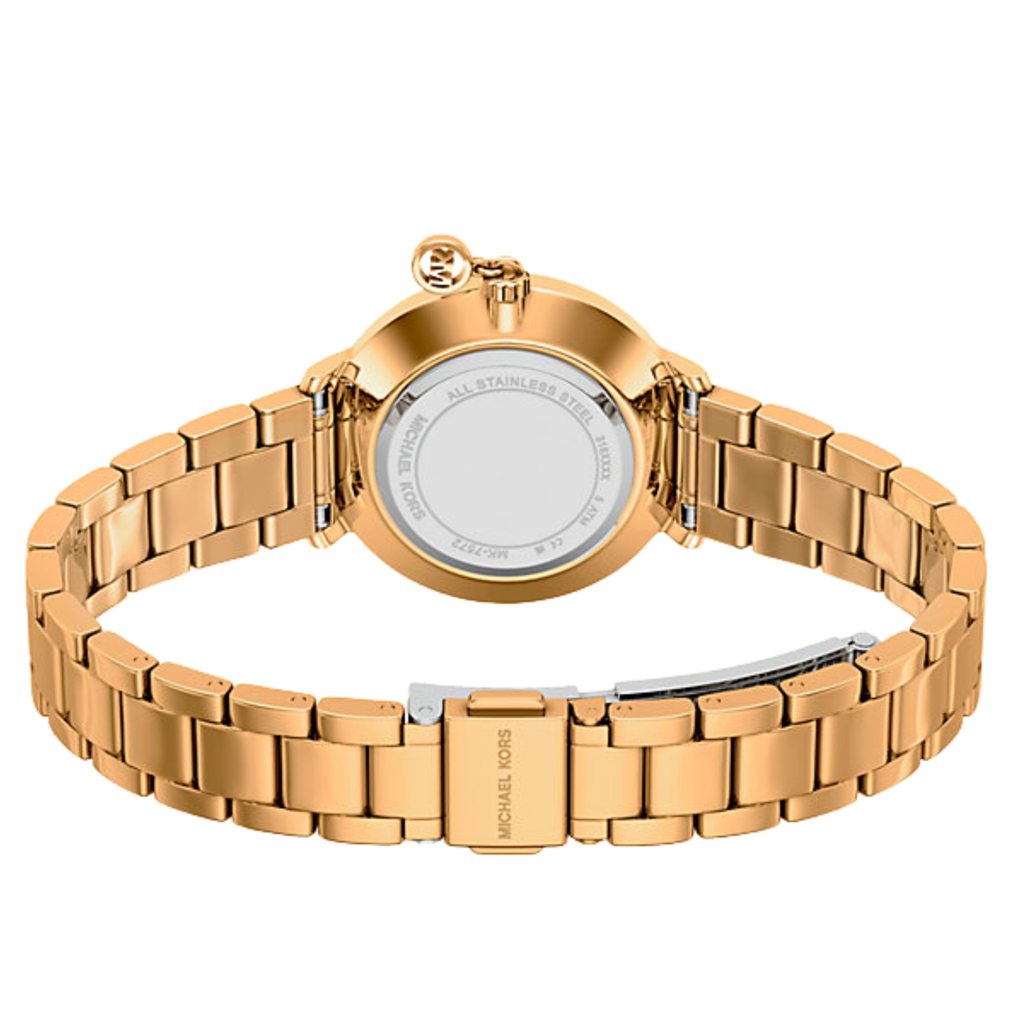 Michael Kors Mini Pyper Pave Gold Dial Steel Strap Women's Watch MK7572
