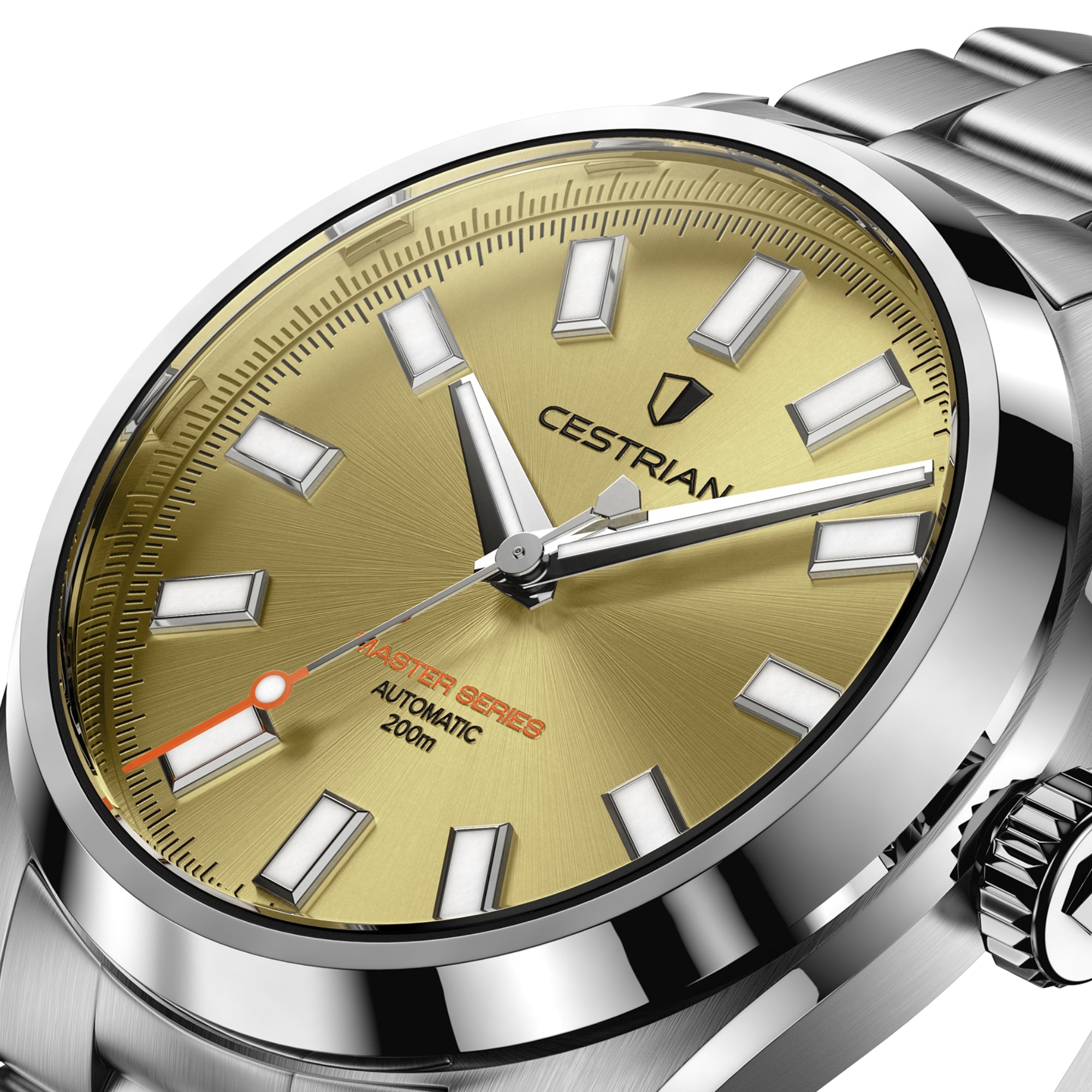 Cestrian Master Series V3 Champagne Dial Steel Bracelet Automatic Men's Watch CM-CH001