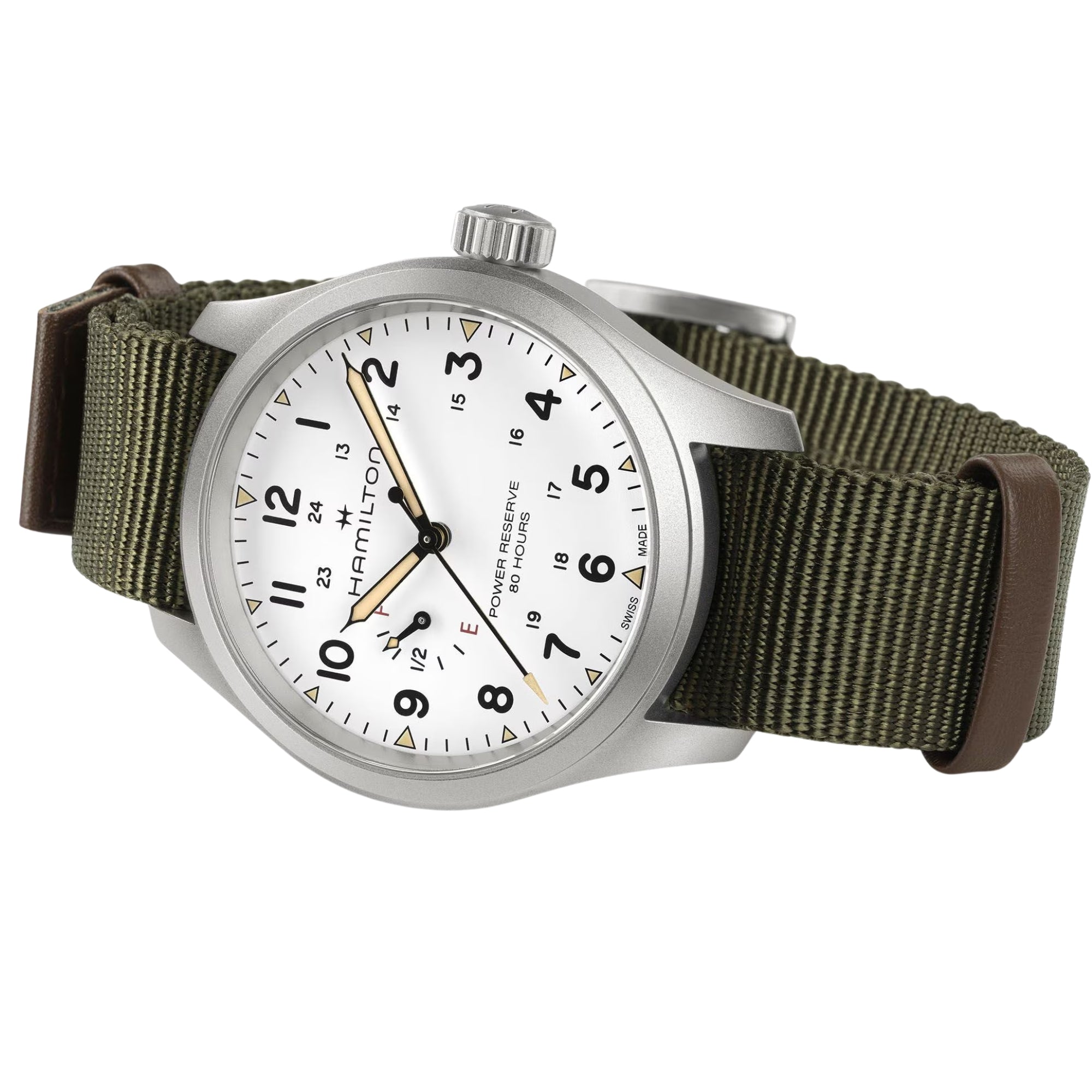 Hamilton Khaki Field H69509910 40mm matte stainless steel case front profile