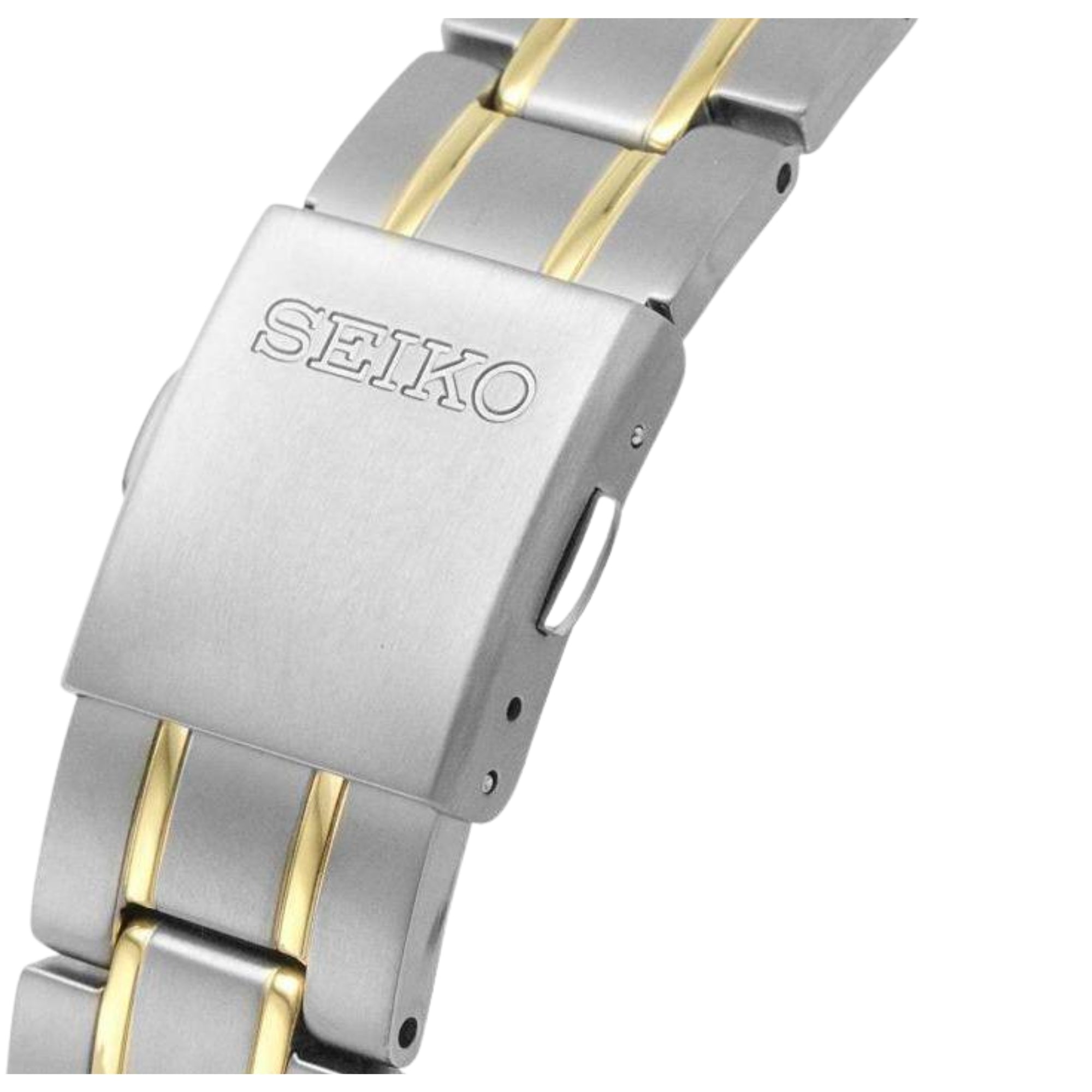 Seiko Essentials 40mm Green Dial Two-Tone Titanium Mens Quartz Watch SUR377P1