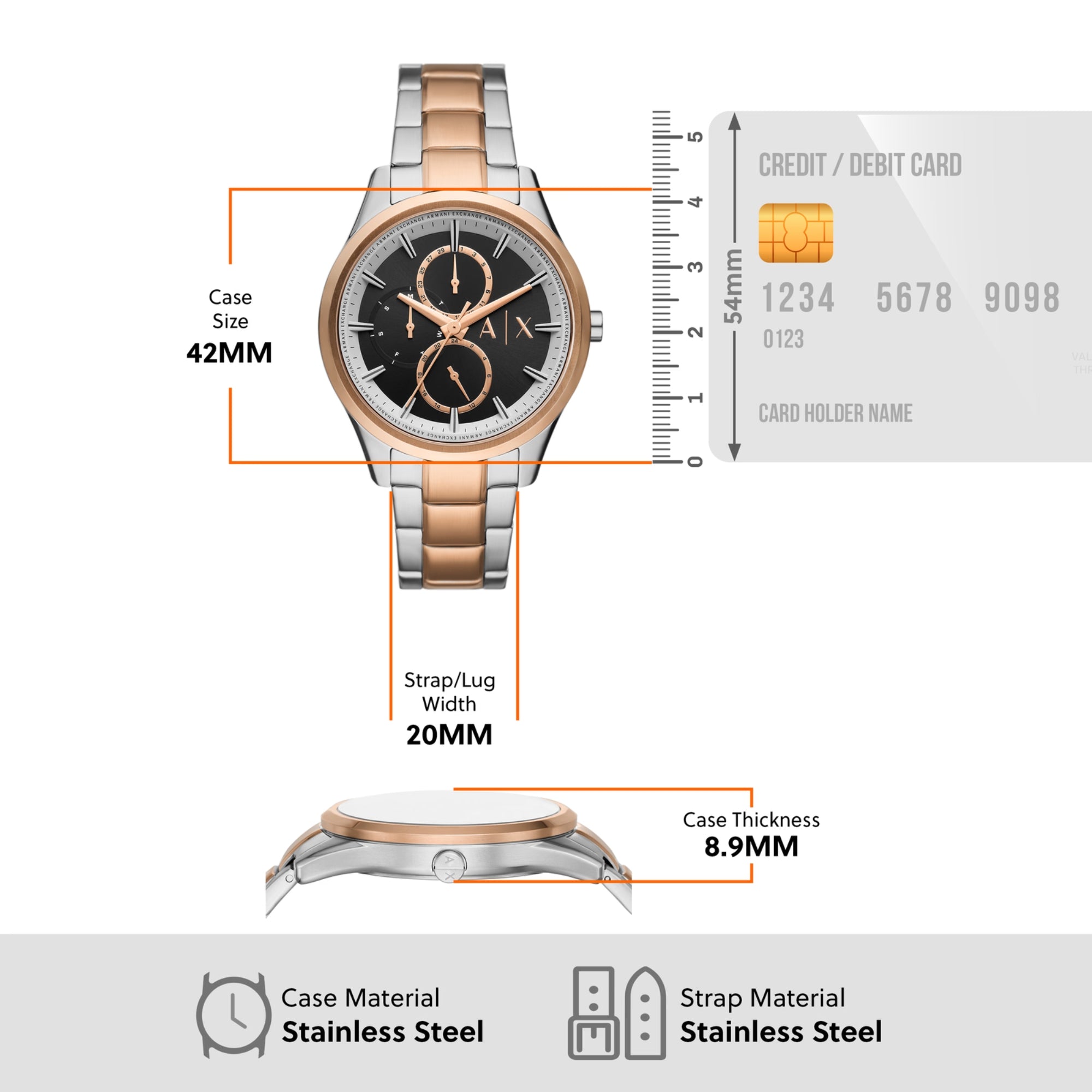 Armani Exchange Multifunction Two-Tone Men's Watch AX1882