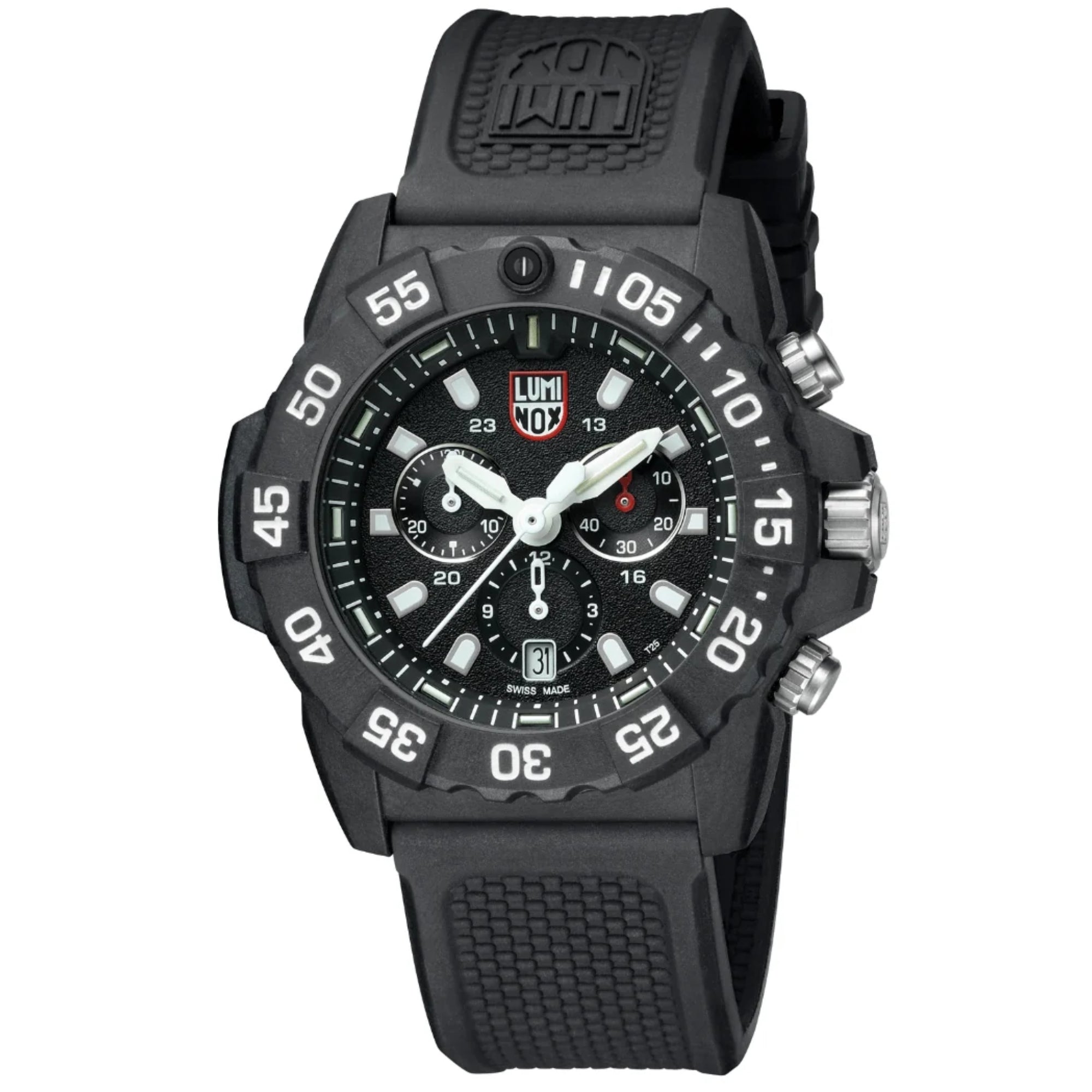 Luminox Navy SEAL Quarz Schwarzes Zifferblatt Gummi Herren Uhr XS.3581