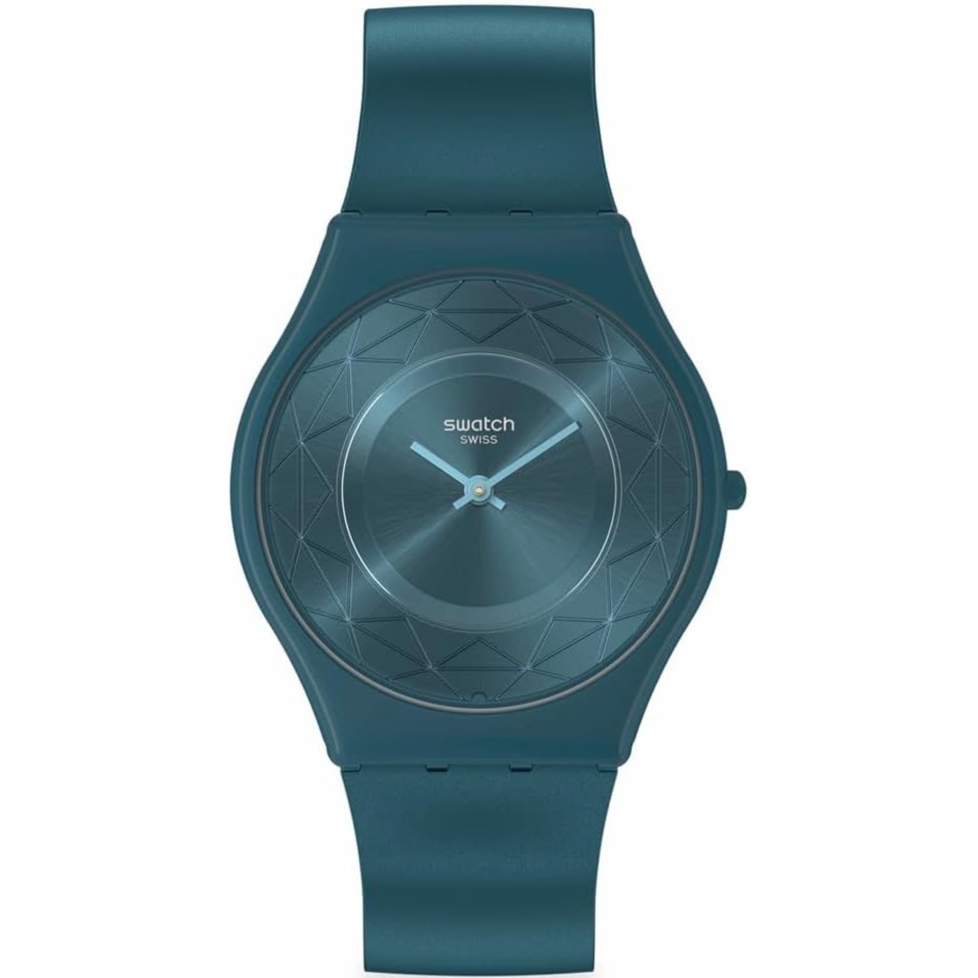 Swatch Holiday Collection Auric Whisper Quartz Green Dial Silicone Strap Unisex Watch SS08N116